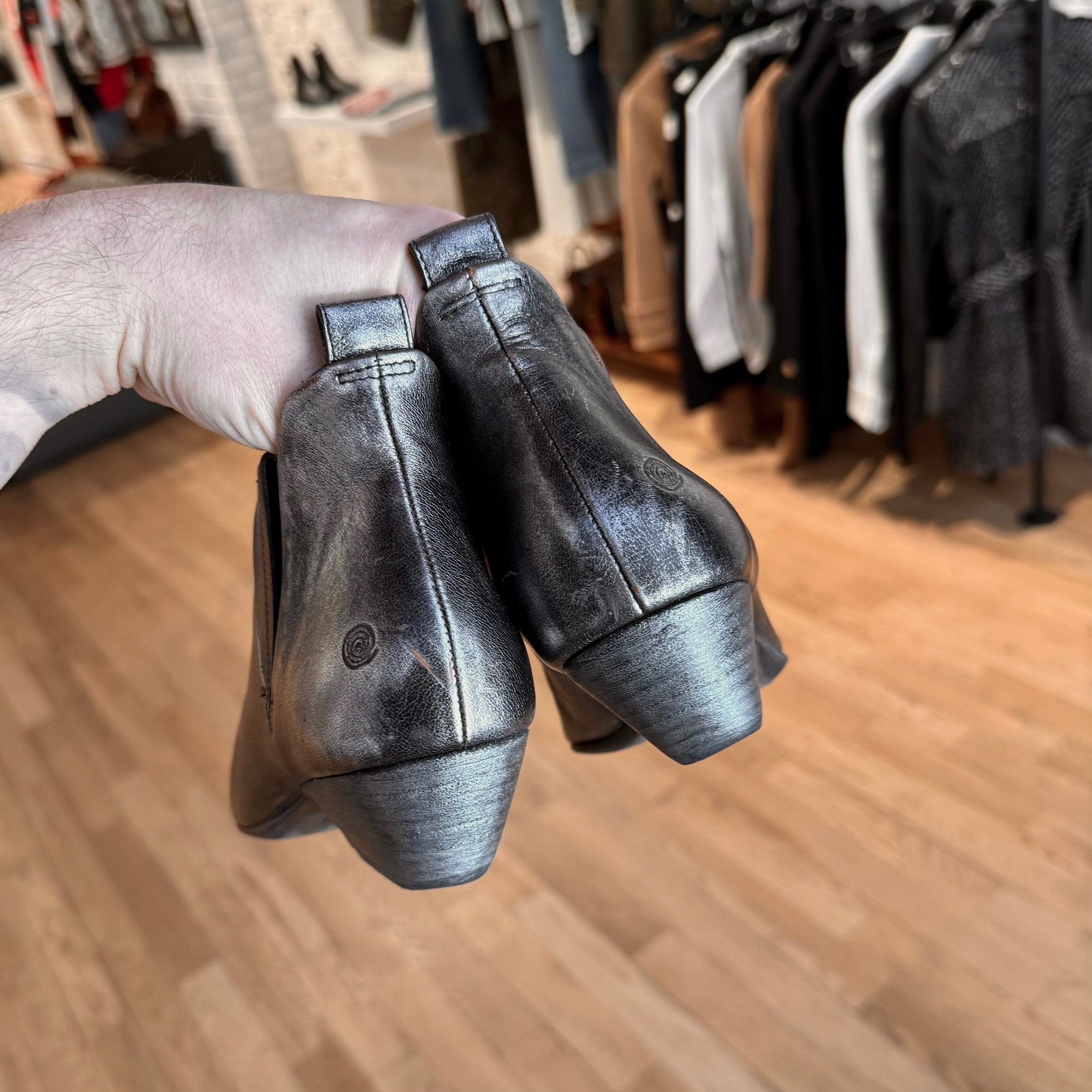 Marsell Marsell Silver Metallic Distressed Ankle Boots Size US 6 / IT 36 - 11 Thumbnail