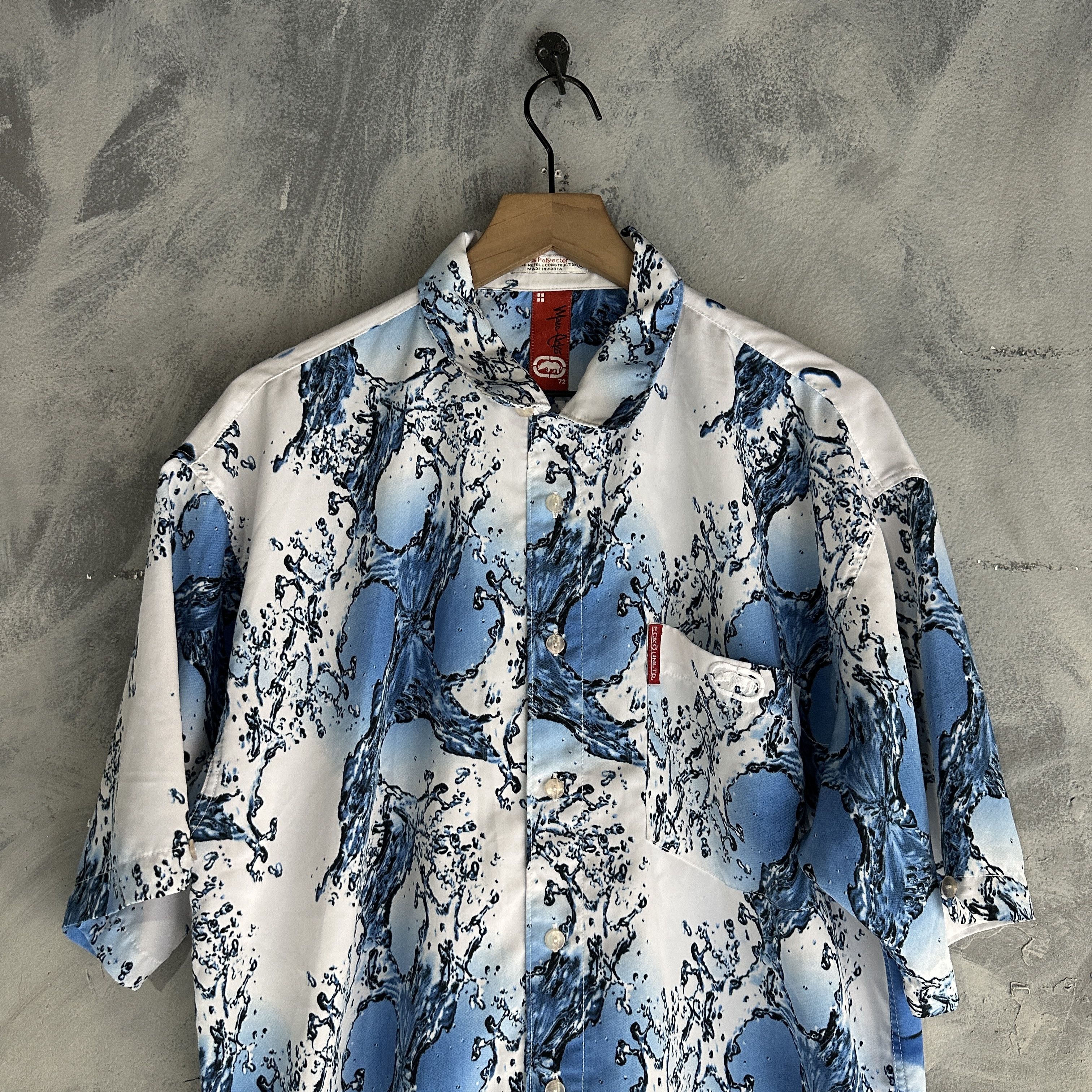 Ecko Unltd. Vtg Ecko Unltd Button Up Shirt Y2K Water Ecko Summer 2000 Size US L / EU 52-54 / 3 - 2 Thumbnail