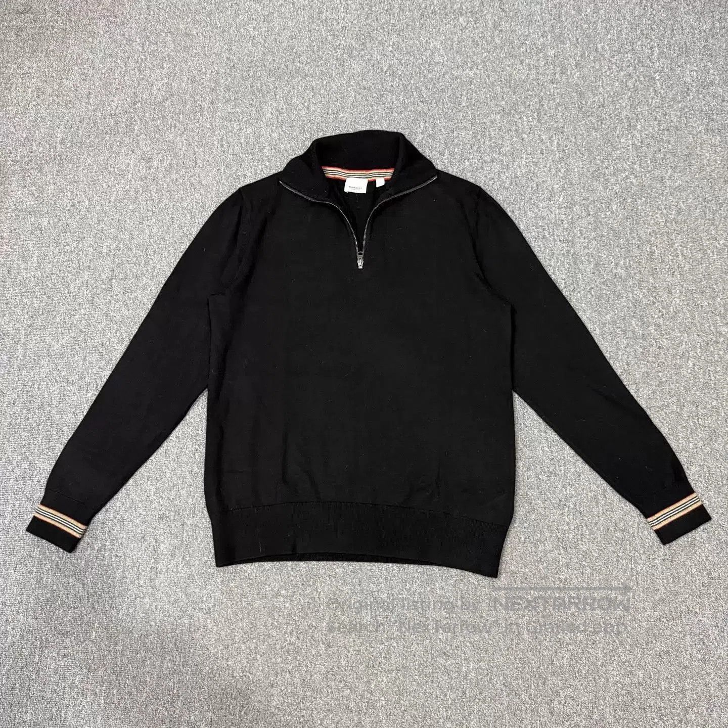 Burberry Black Zip Collar Long Sleeve Sweater - XL. Size US XL / EU 56 / 4 - 1 Thumbnail