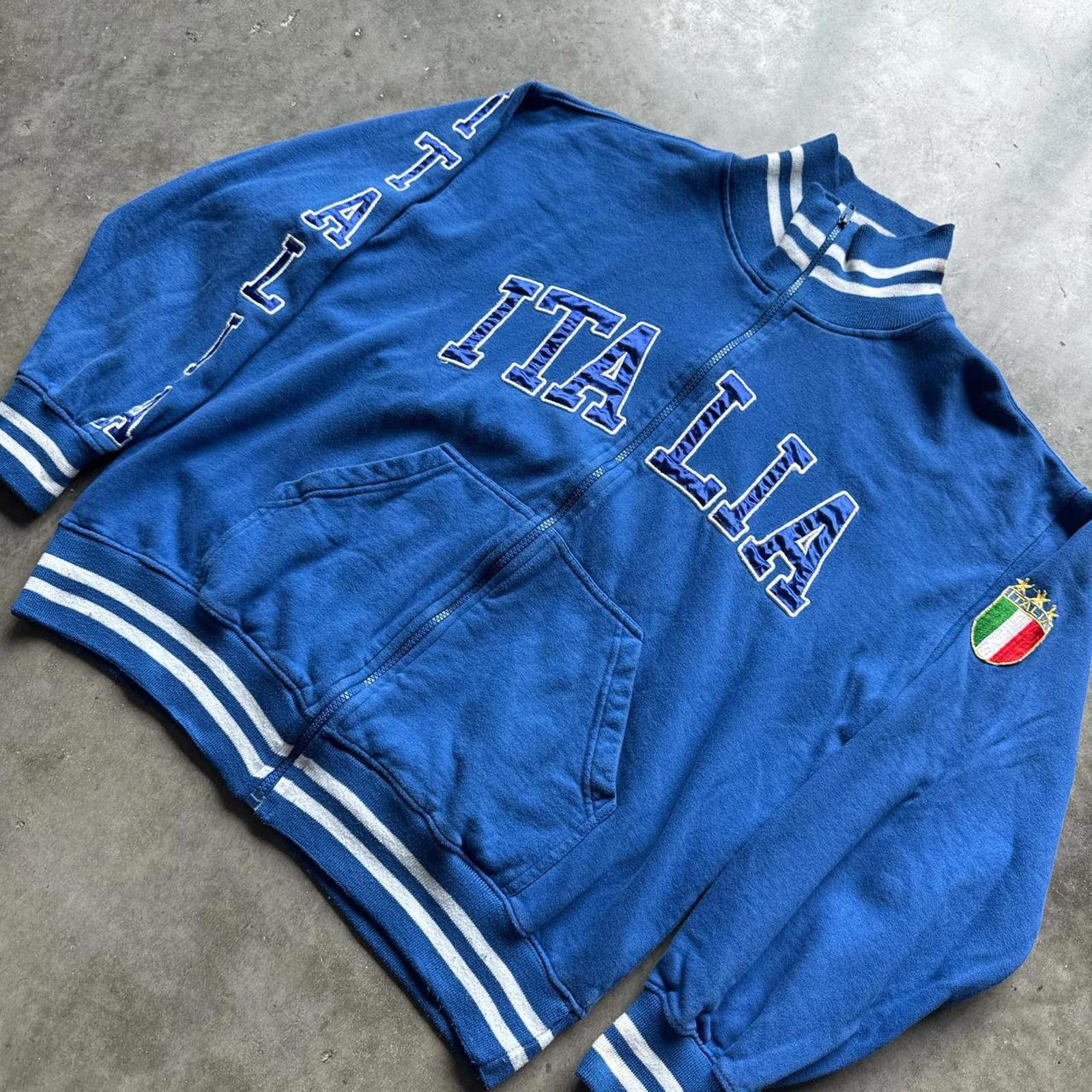 Other Stylish Italia Blue Zip Up Jacket With Embroidered Details Size US L / EU 52-54 / 3 - 3 Thumbnail