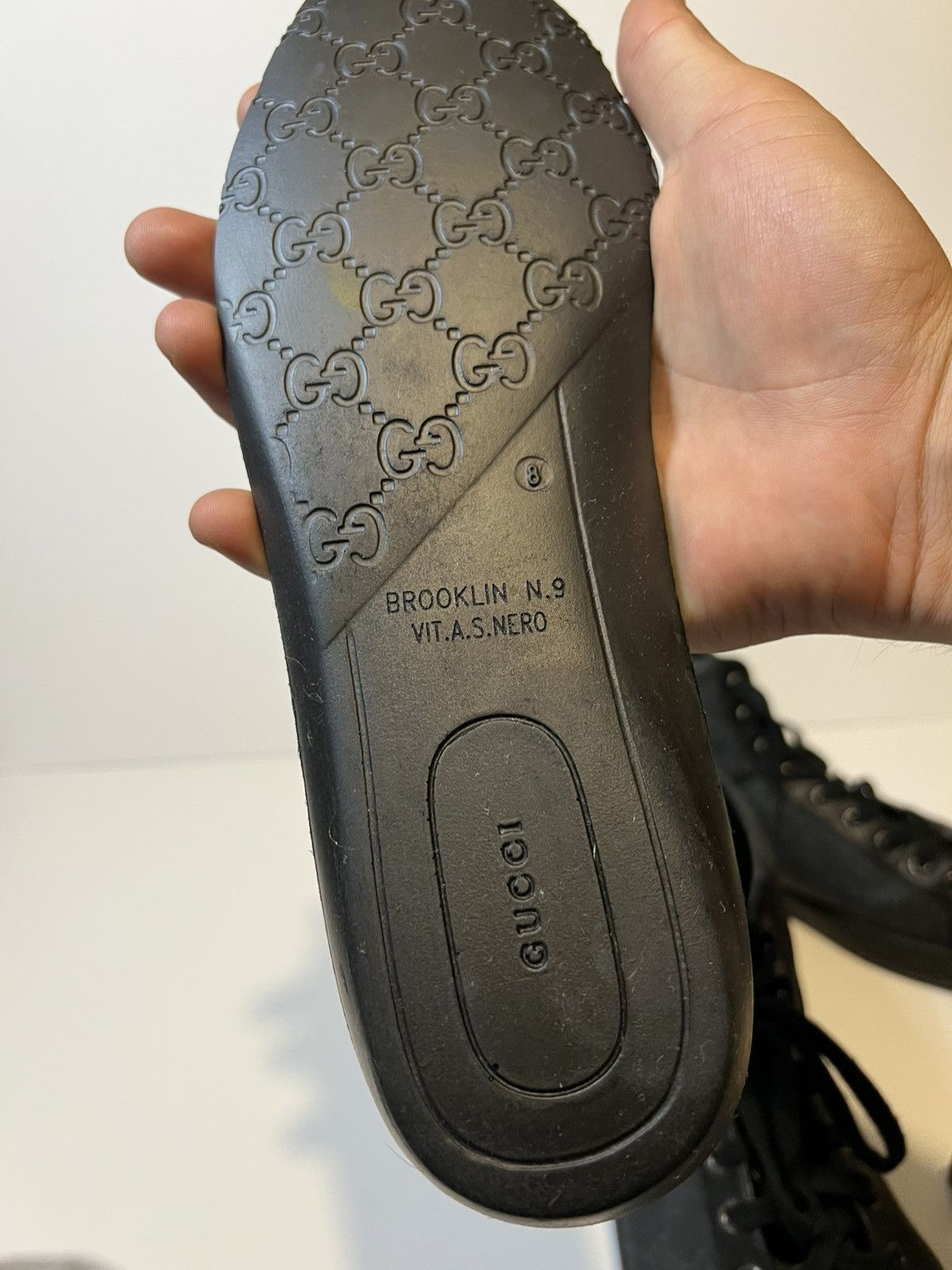 Gucci Gucci Brooklyn GG Supreme high-top sneaker in black leather Size US 10 / EU 43 - 7 Thumbnail