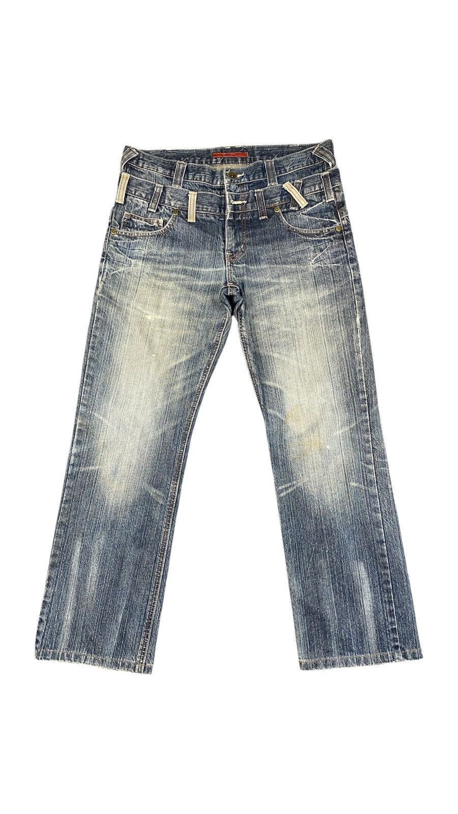 If Six Was Nine × Japanese Brand Back Rush Flare Double Waist Jean Size US 35 - 1 Thumbnail