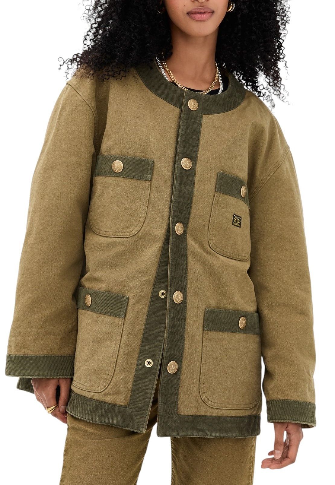 R13 CORD TRIMMED CHORE S Dusky Tan Canvas Oversized 86708 Size S / US 4 / IT 40 - 2 Thumbnail