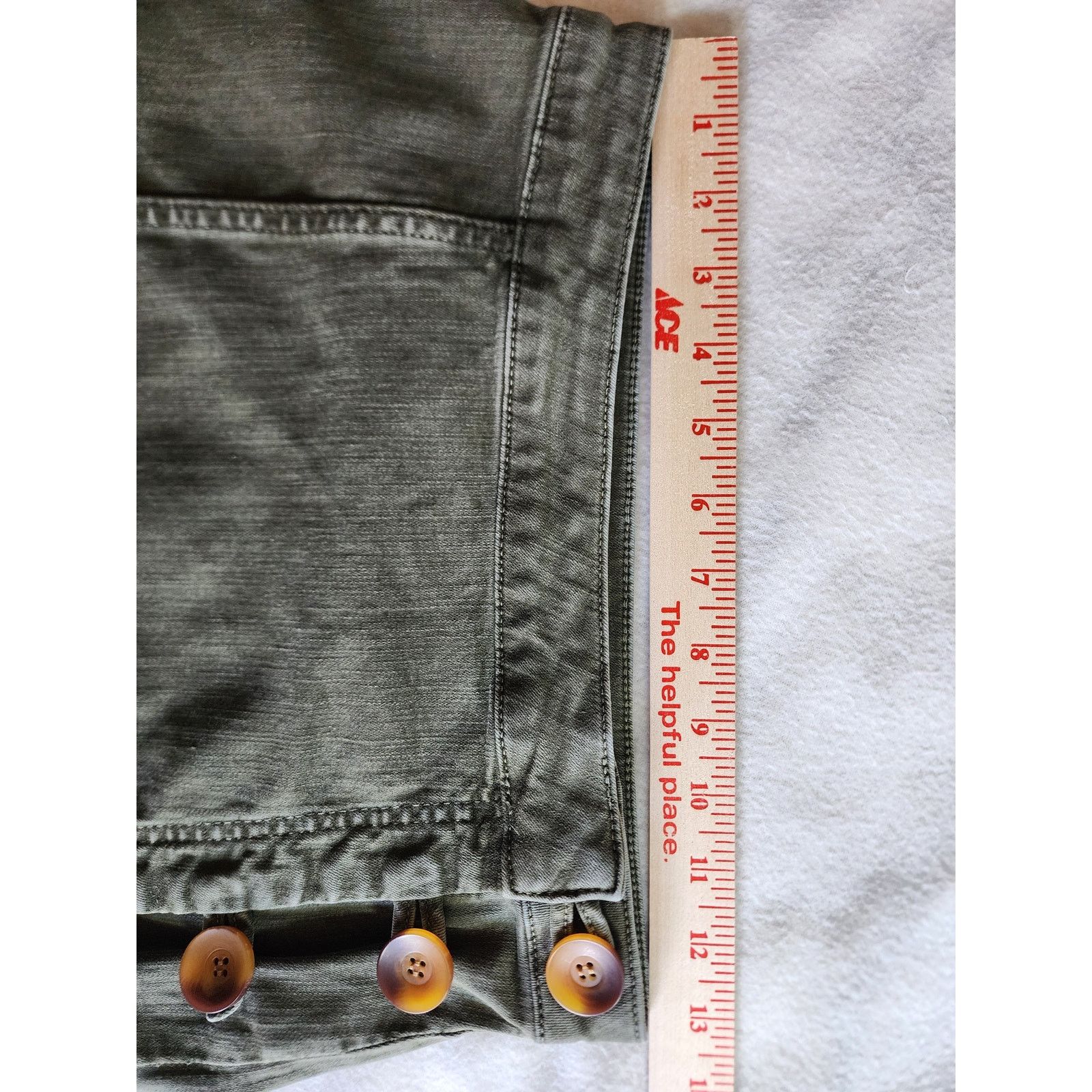 Free People Free People Olive Army Green Mini Skirt Button Down Size 0 Size 25" / US 0 / IT 36 - 6 Thumbnail