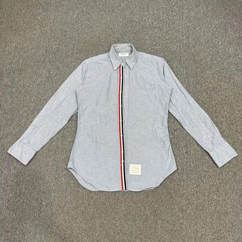 Thom Browne Thom Browne Blue Polyester Long Sleeve Shirt 0089 Size US M / EU 48-50 / 2 - 1 Thumbnail