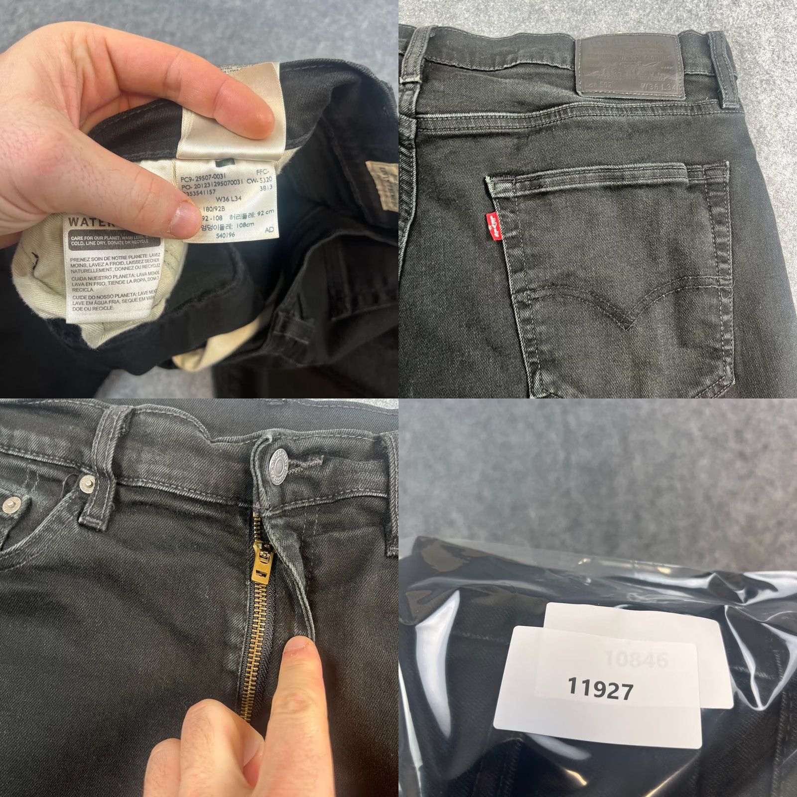 Levi's Levi's 502 Jeans Slim Tapered 36 Regular Dark Wash Black Stretch 5-Pocket Denim Mens Jeans Size US 36 / EU 52 - 8 Thumbnail