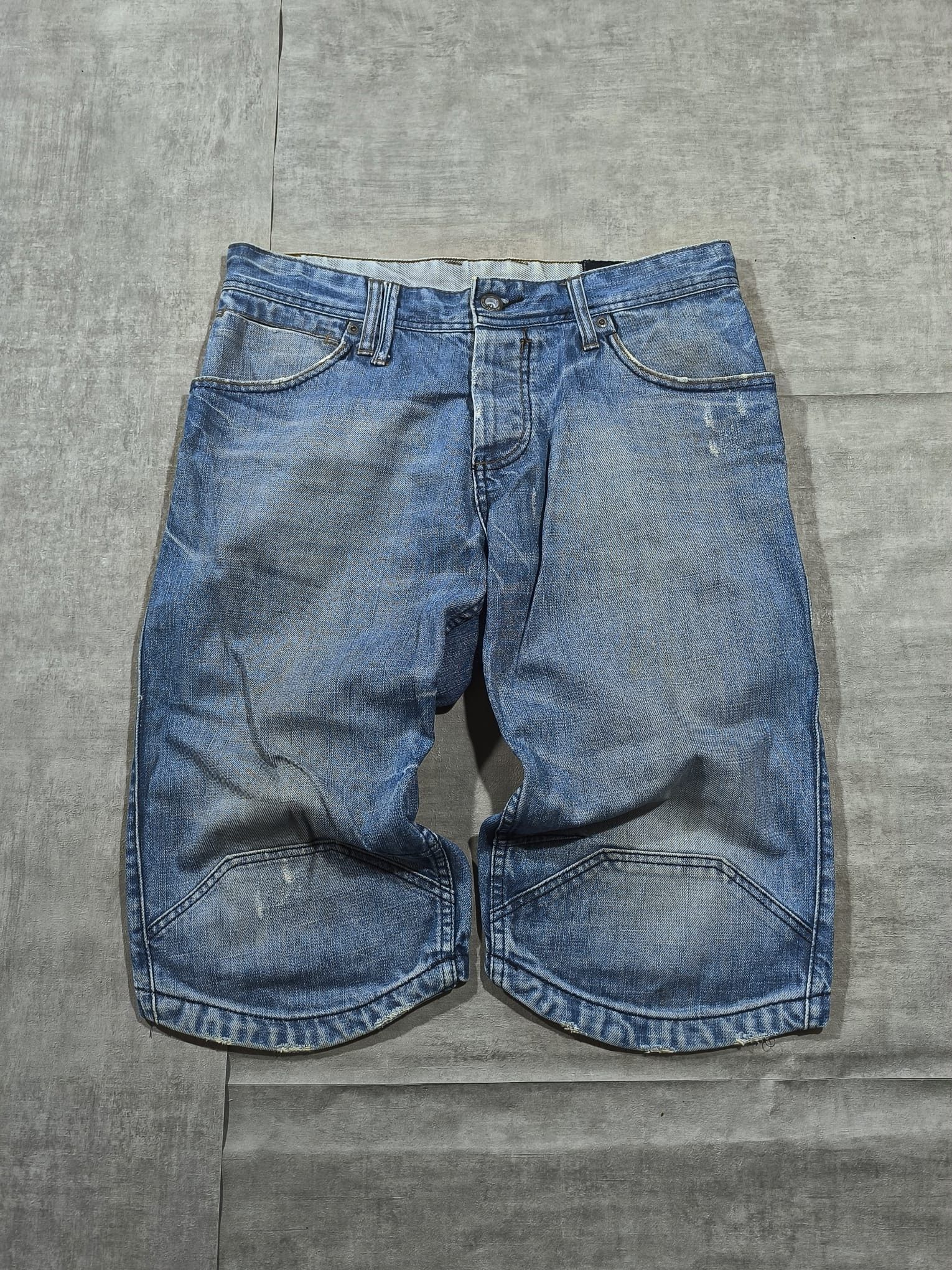 Vintage MUDDY TRASHED BUCKLEBACK BIKER JORTS Size US 34 / EU 50 - 7 Thumbnail