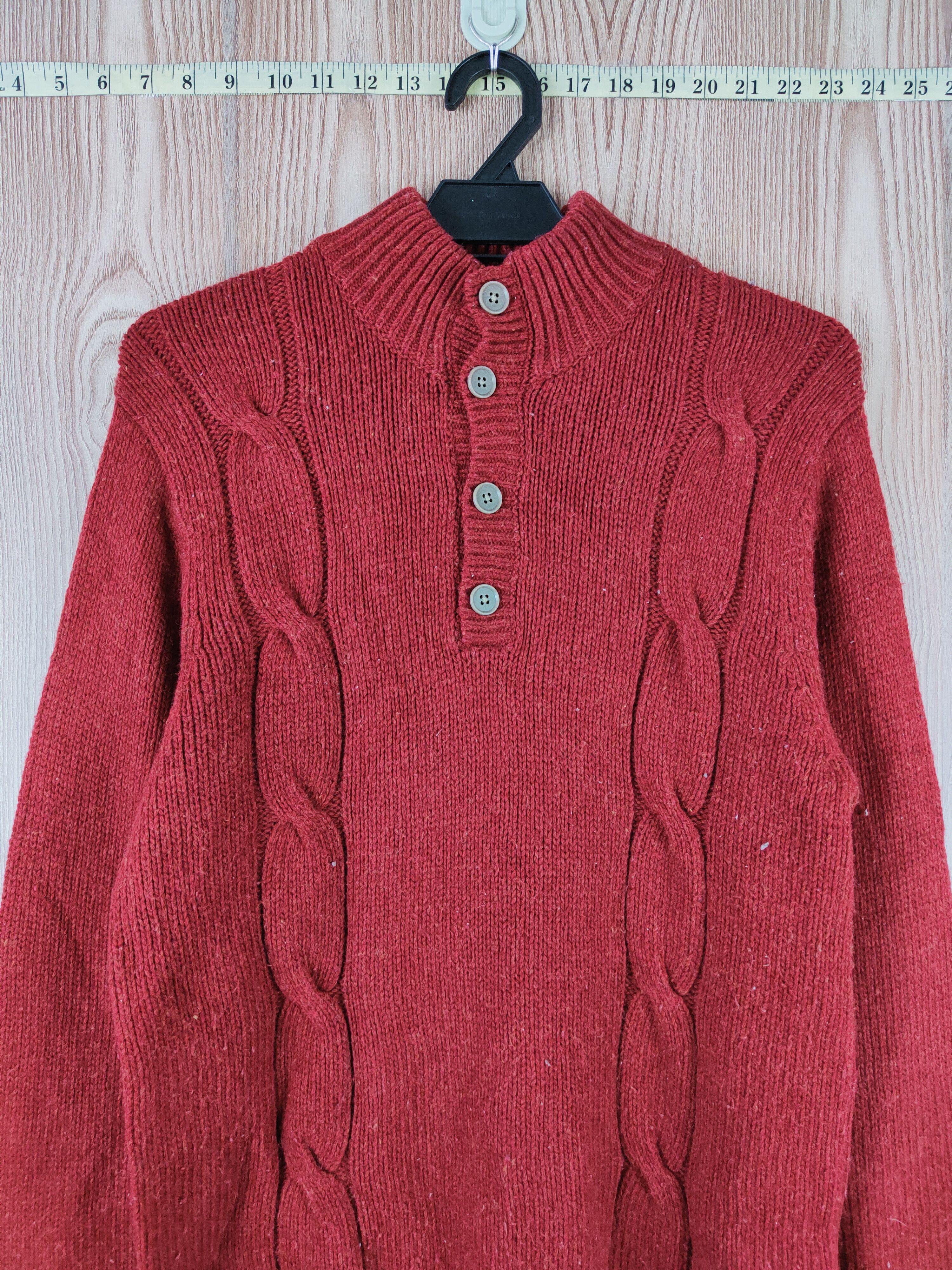 Aran Isles Knitwear × Uniqlo × Vintage Vintage 💥 Uniqlo Maroon Knitwear Sweatshirts Size US L / EU 52-54 / 3 - 2 Thumbnail