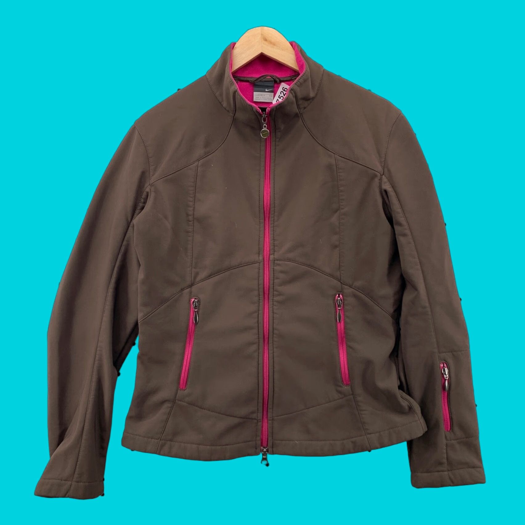 Nike VINTAGE NIKE Windbreaker Jacket Womens L Brown Pink Fleece Lined Full Zip All Seasons USA Womens Size L / US 10 / IT 46 - 1 Thumbnail