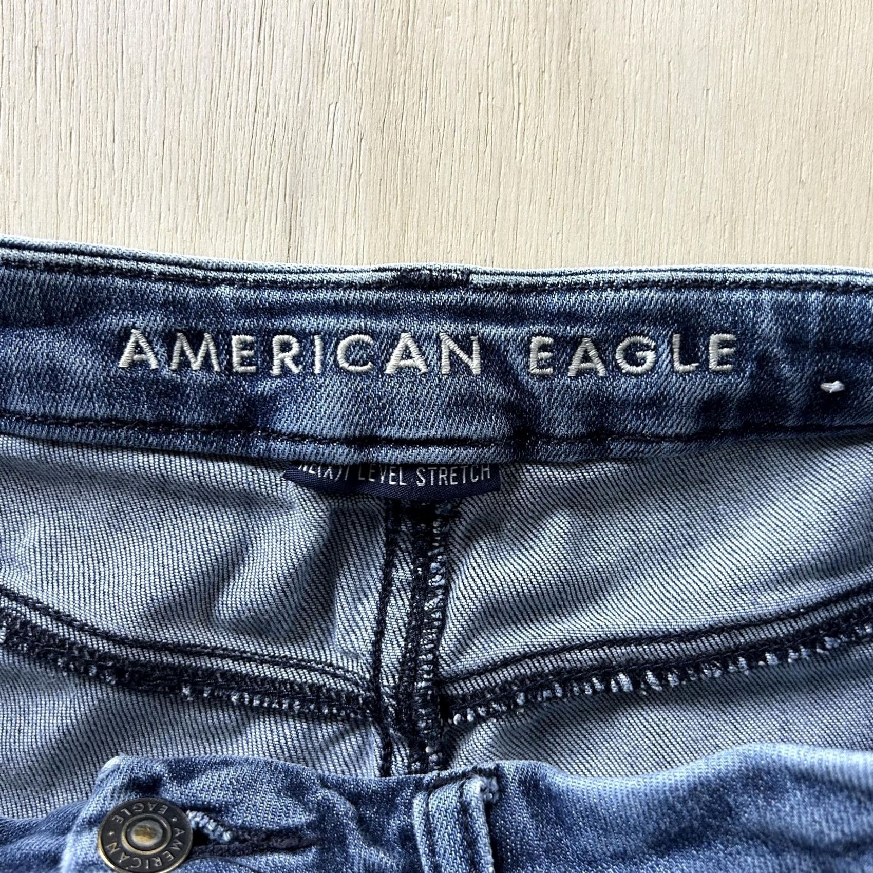 American Eagle Outfitters American Eagle Outfitters Skinny Jeans Womens 8 Blue Distressed Stretch Denim Size 30" / US 8 / IT 44 - 2 Thumbnail