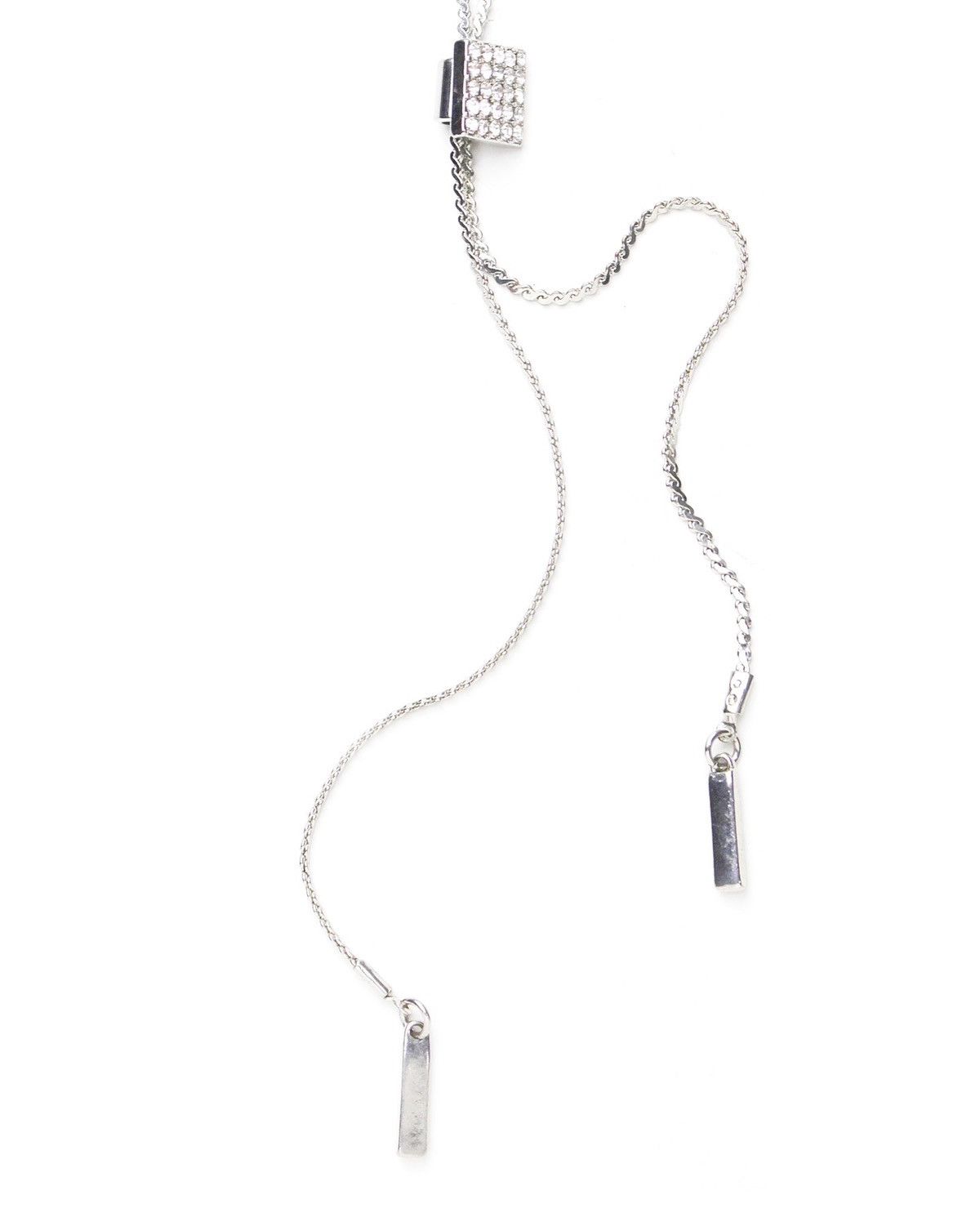 Japanese Brand 2000S LEPSIM RHINESTONE LARIAT MINIMAL NECKLACE Size ONE SIZE - 2 Thumbnail