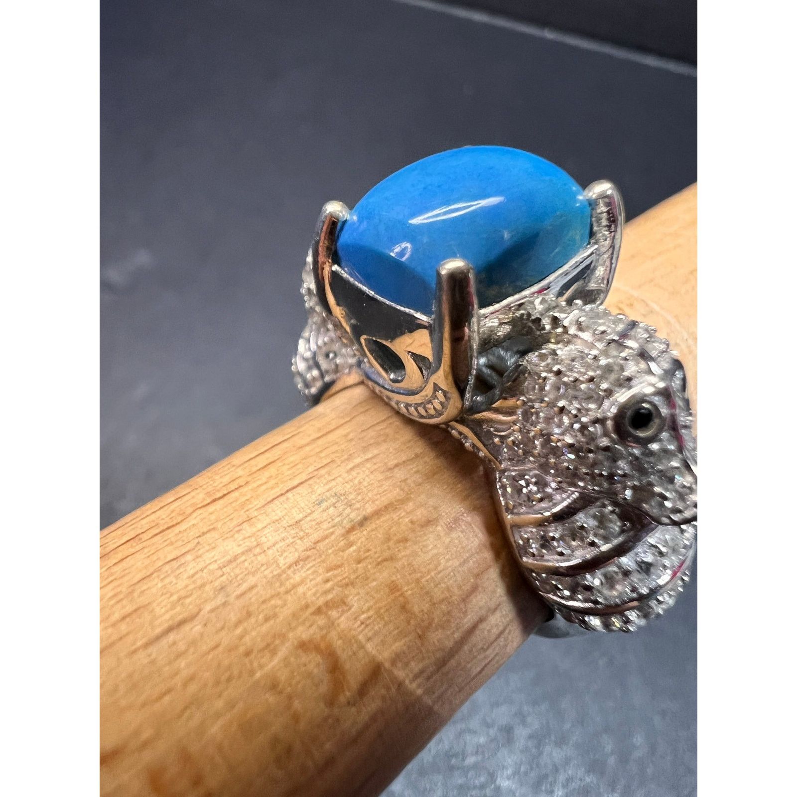Other NEW Ceruleite and zircon seahorse ring in 925 silver size 8 Size ONE SIZE - 16 Thumbnail