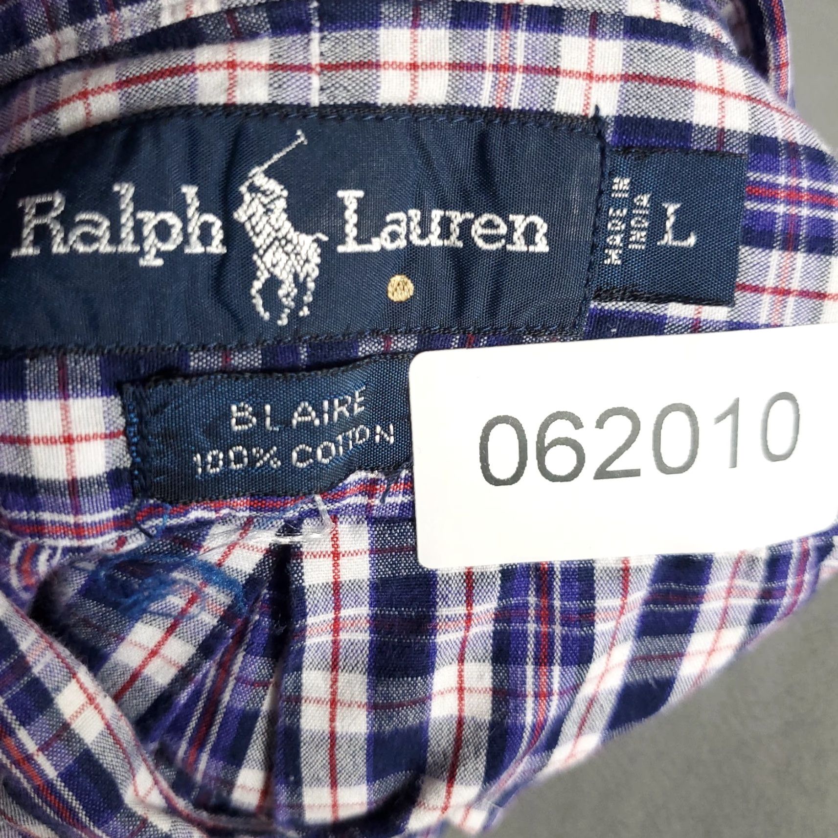 Ralph Lauren VINTAGE Ralph Lauren Shirt Mens Large Long Sleeve Collared Button-Up Cotton Plaid Purple Blue Classic Size US L / EU 52-54 / 3 - 7 Thumbnail