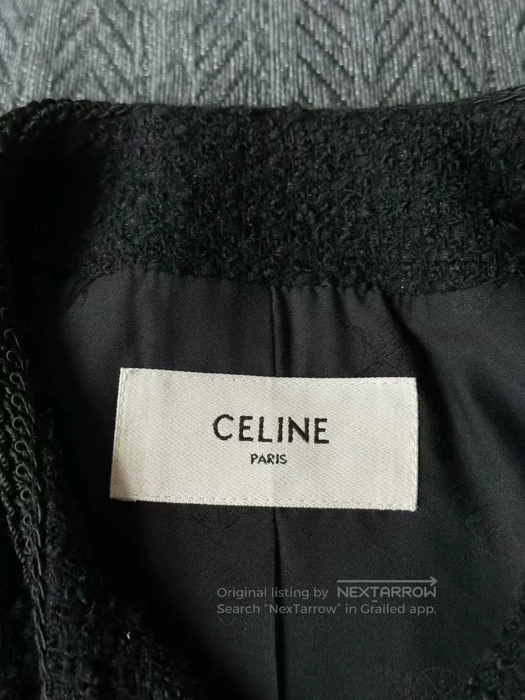 Celine celine black three-button textured jacket. Size S / US 4 / IT 40 - 3 Thumbnail