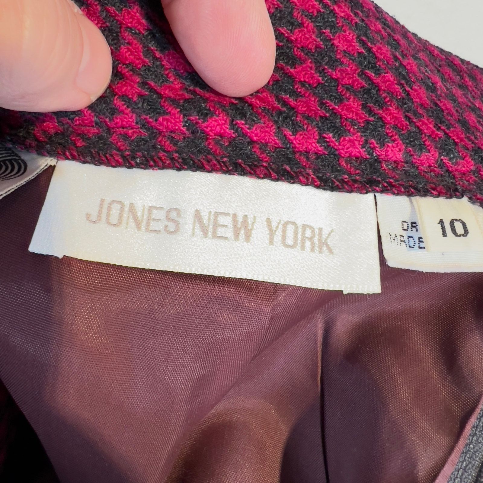 Jones New York Jones New York Vintage Wool Pencil Skirt 10 Zip Houndstooth Size 28" / US 6 / IT 42 - 2 Thumbnail