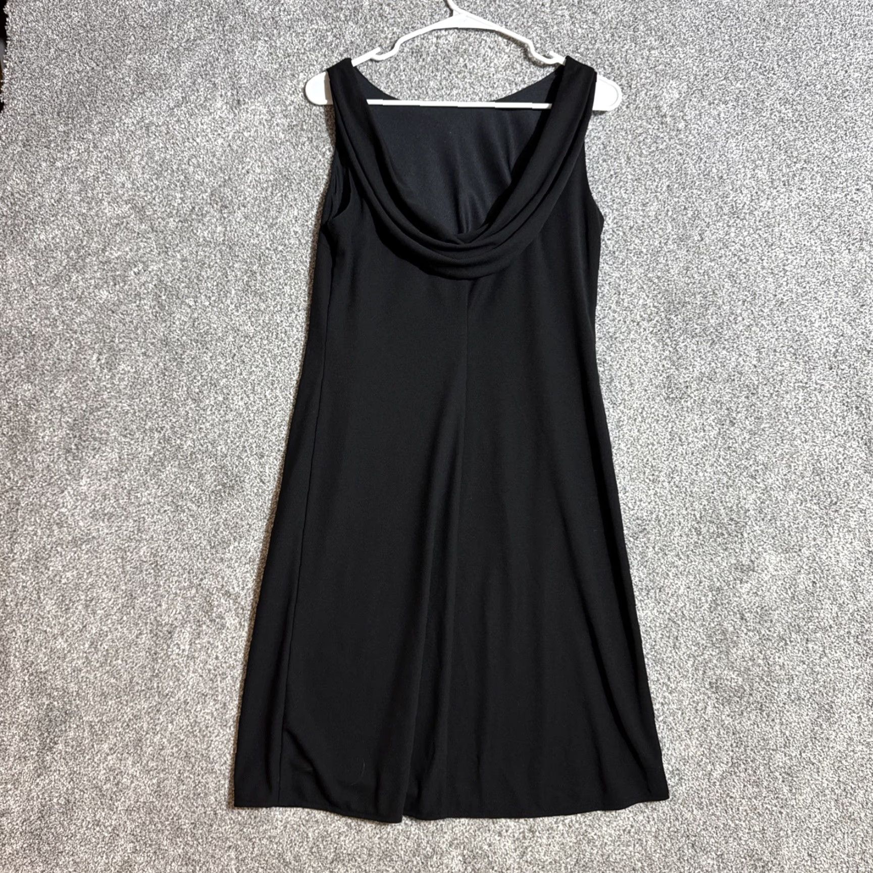 Vintage VINTAGE Chelsea Nites Dress Size 10 Sleeveless Cowl Neck Knee Length Black Polyester Women 90s Party Cocktail Sheath USA Size L / US 10 / IT 46 - 5 Thumbnail