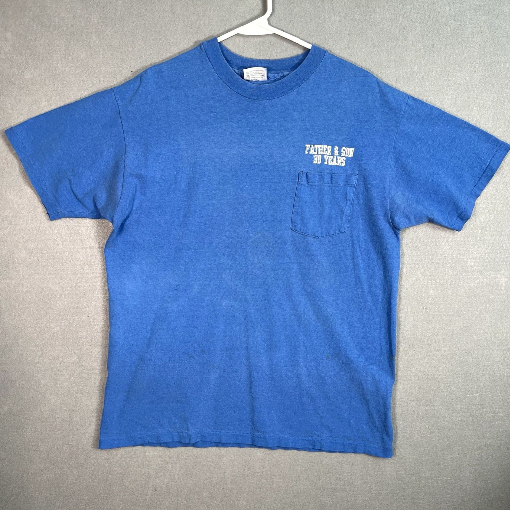Hanes VINTAGE 80s Father & Son Thirty Years Boat Wake Boarding T Shirt Adult XL Blue Size US XL / EU 56 / 4 - 2 Thumbnail