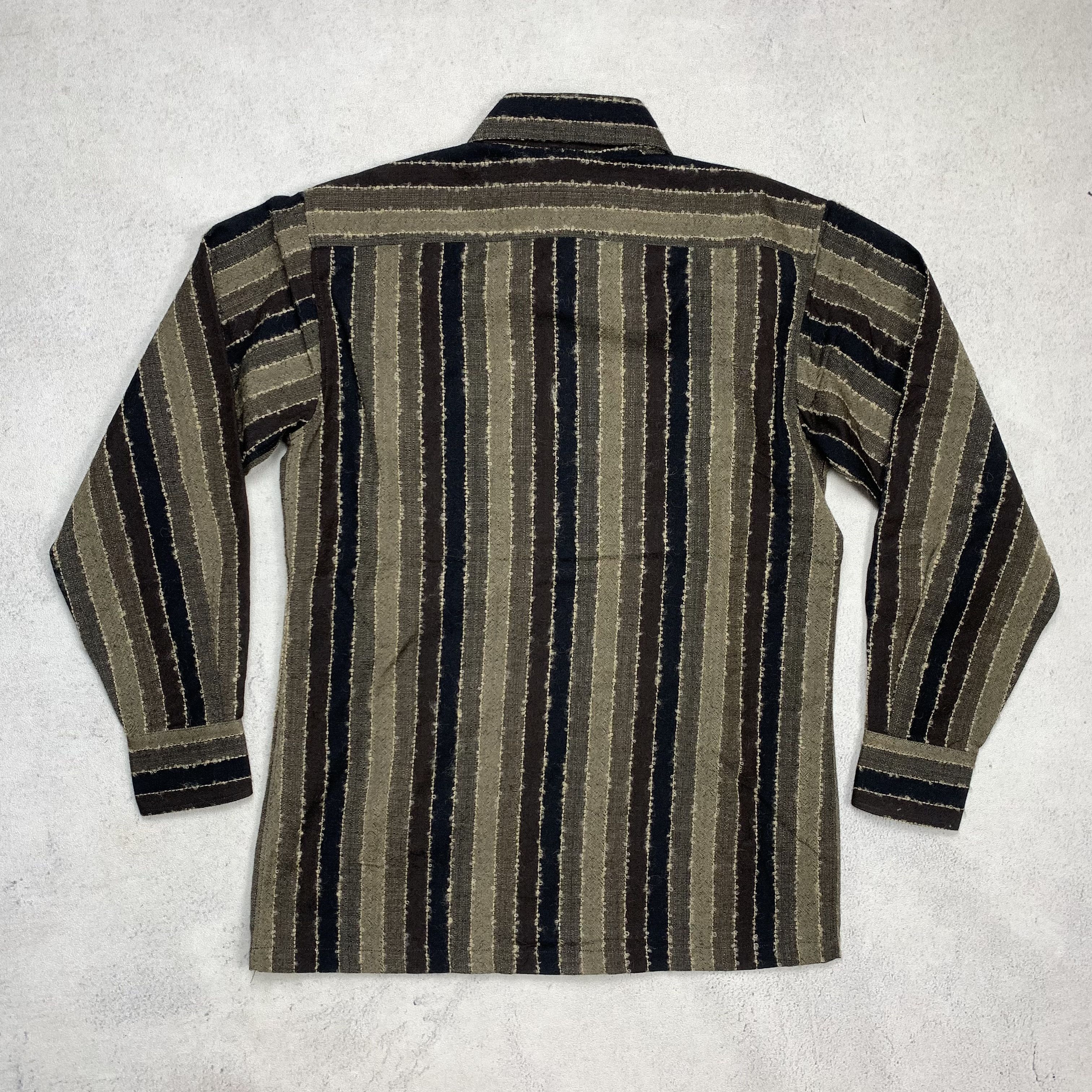 Japanese Brand Vintage Hardlion Rock Tokyo Cut and Sew Button Up Wool Shirt Size US M / EU 48-50 / 2 - 2 Thumbnail