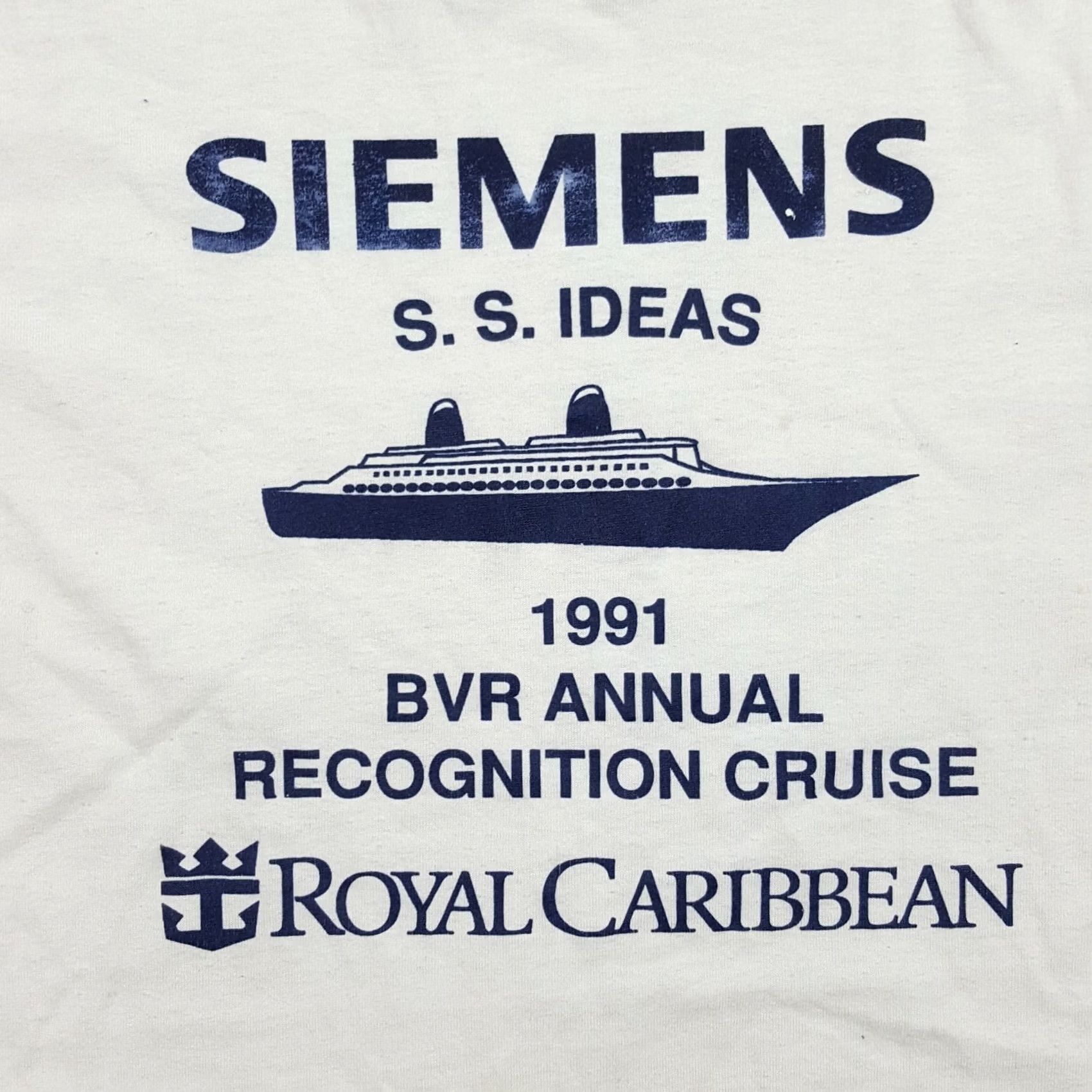 Vintage VINTAGE Siemens Caribbean Cruise T-Shirt Mens Small Gray Short Sleeve 90s Nautical Cruise Boat Graphic Print Shirt Size US S / EU 44-46 / 1 - 5 Thumbnail
