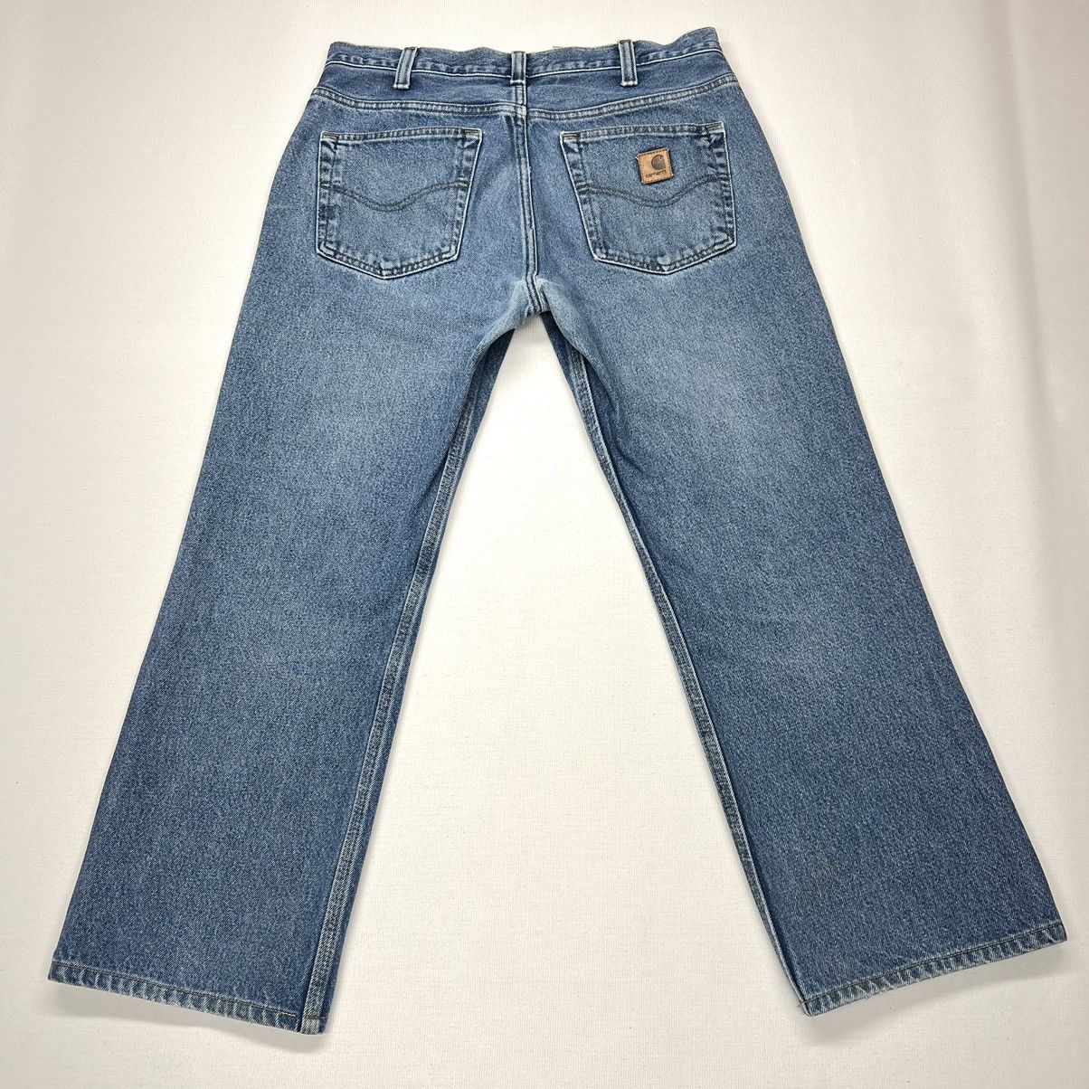 Carhartt × Vintage Carhartt Jeans Blue Loose Fit Straight Blue Faded Logo Y2K Size US 33 - 1 Thumbnail