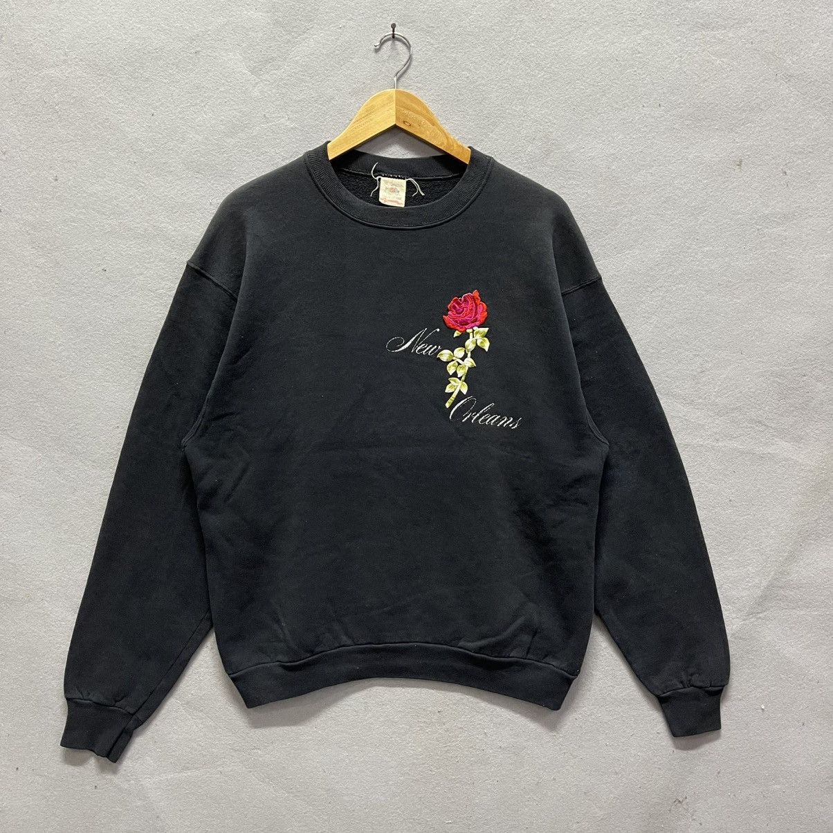 Fruit Of The Loom Vintage Fruit of the Loom “New Orleans” Rose Sweatshirt Size L / US 10 / IT 46 - 1 Thumbnail