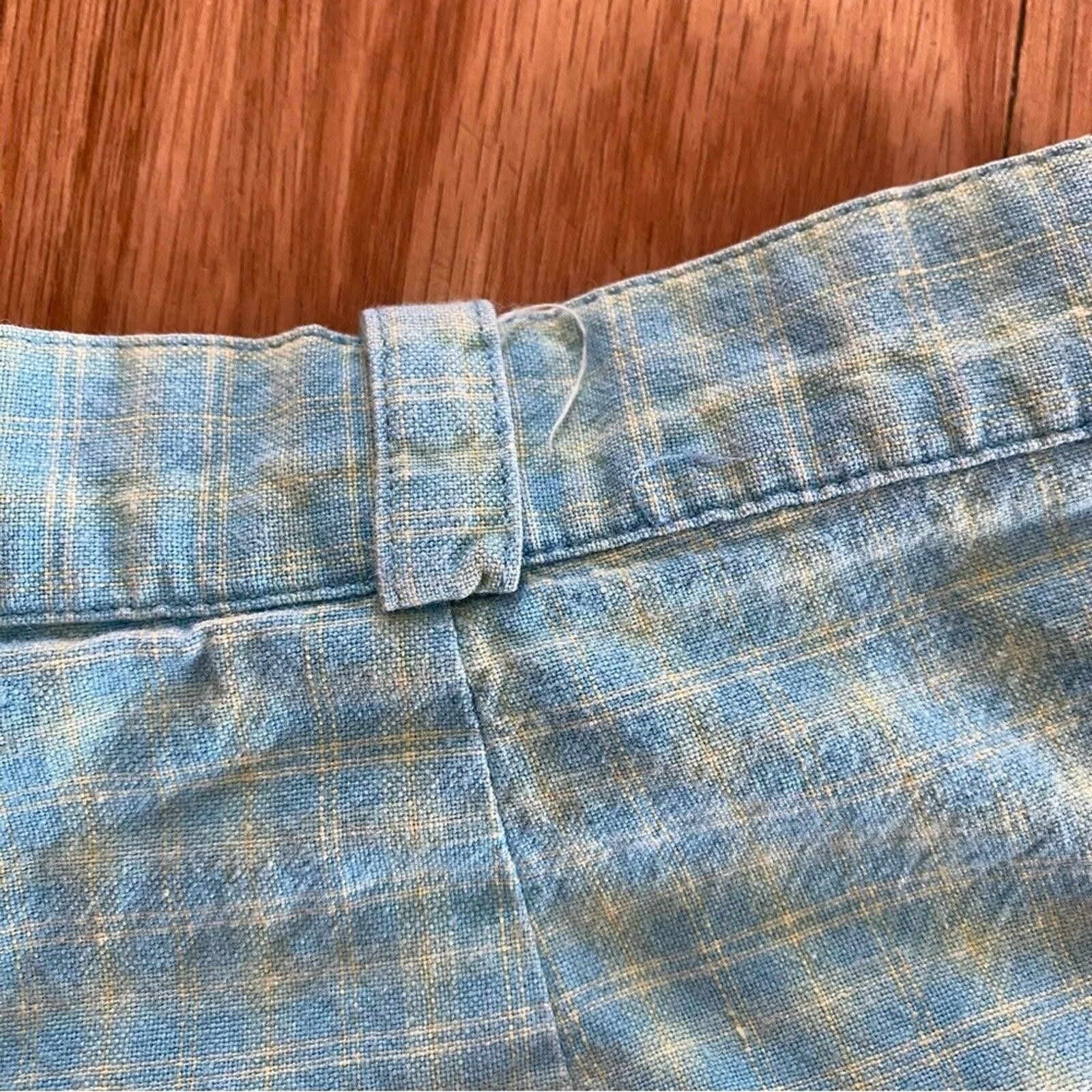 Other David Brooks Petite Vintage Blue Check Shorts Women 0 XSmall Size 26" / US 2 / IT 38 - 8 Thumbnail