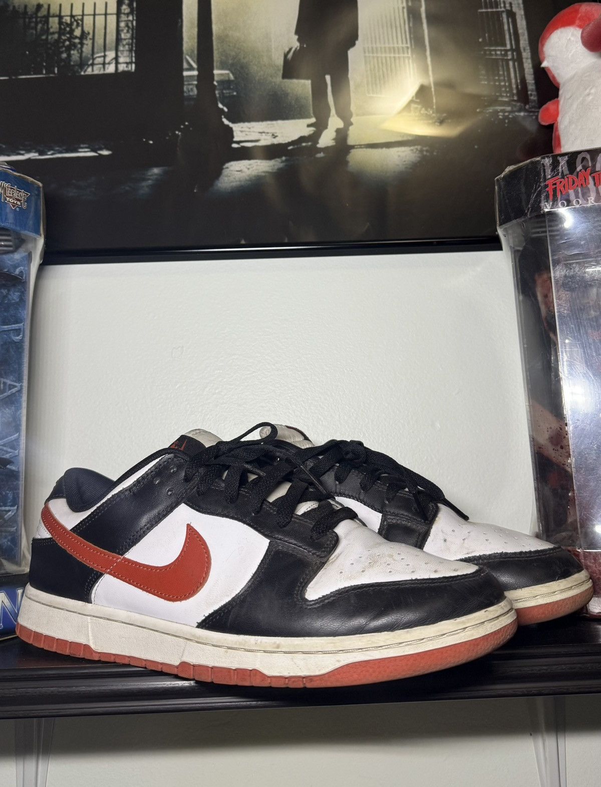 Nike Nike Dunk Low Retro White Orange & Black Black Dragon Red Size US 11 / EU 44 - 1 Thumbnail