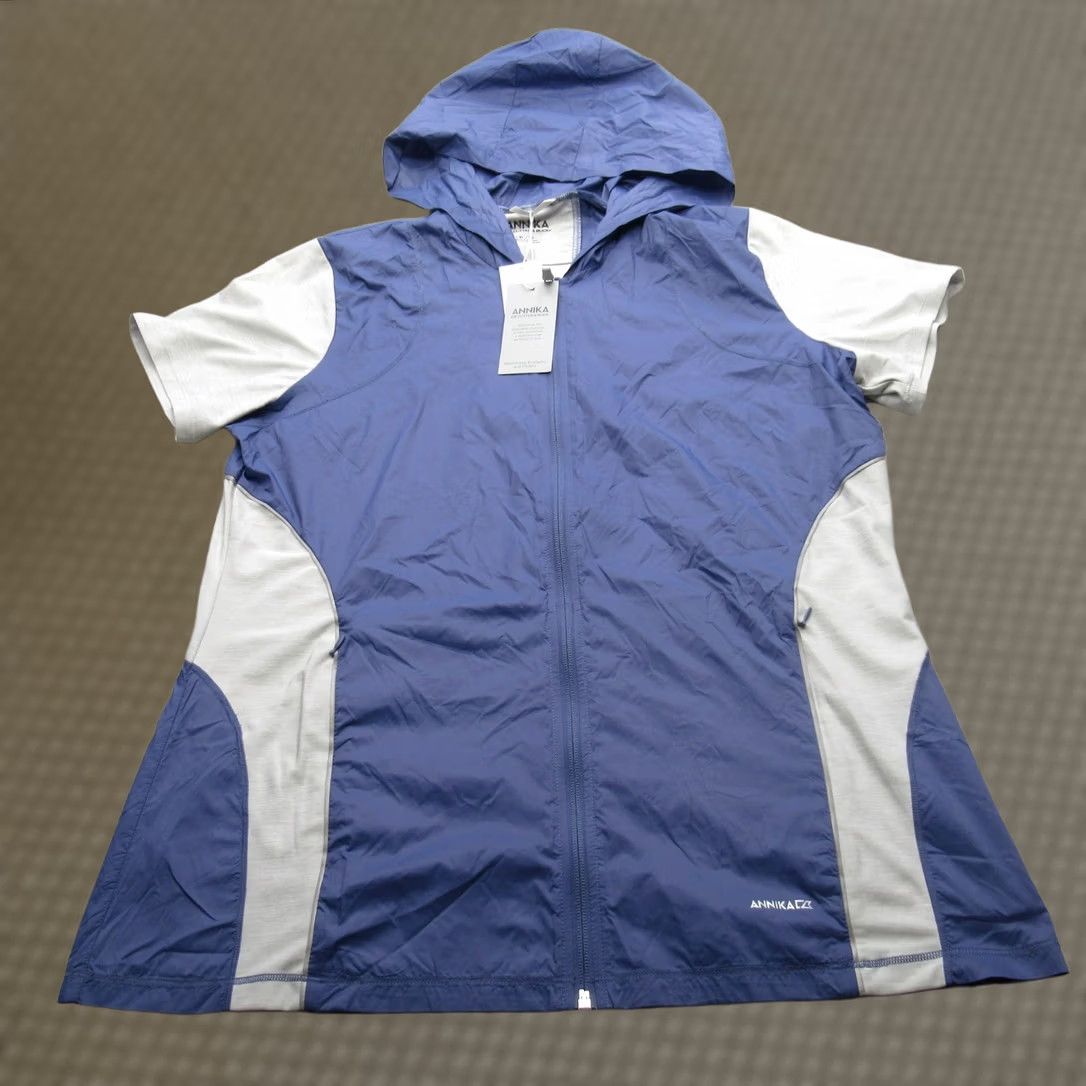 Cutter & Buck VINTAGE Annika Cutter & Buck Golf Jacket Womens XL Purple Short Sleeve Hooded NEW Size 40" / US 18 - 1 Thumbnail