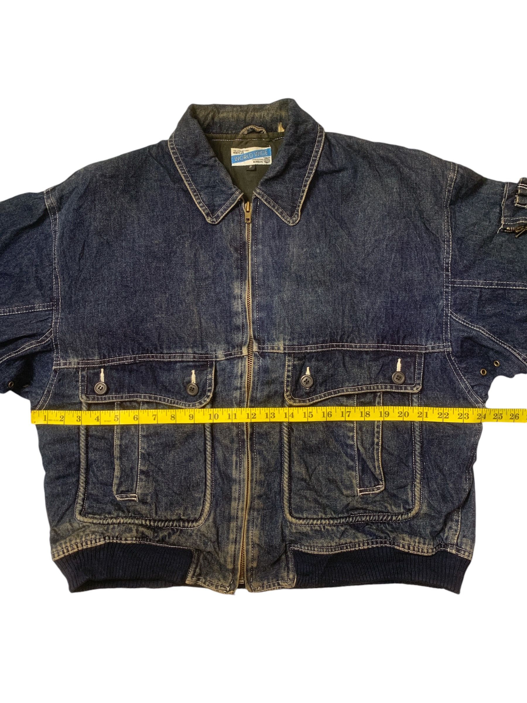 Japanese Brand Rare Design Vintage World Wide Bobson Denim Jackets Size US L / EU 52-54 / 3 - 9 Thumbnail