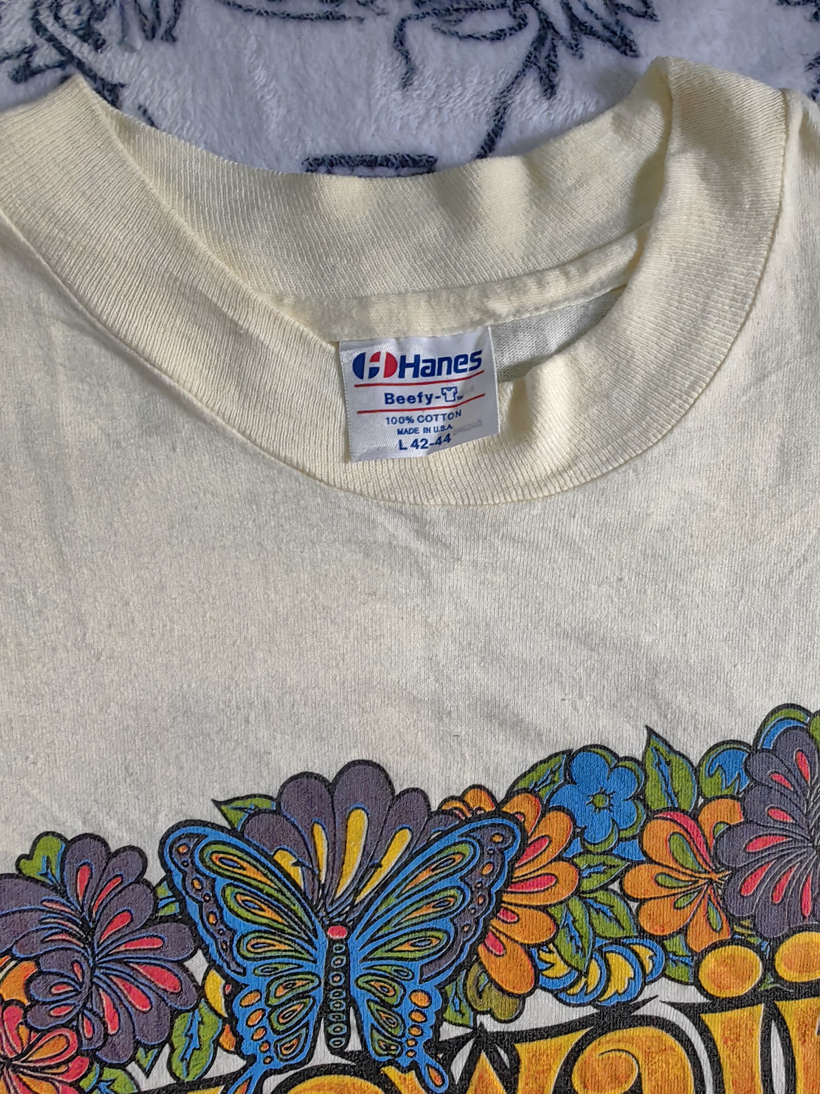 Hanes Vintage early 80's Hanes Beefies Hawaii Flower Power (Rare) Size US L / EU 52-54 / 3 - 9 Thumbnail