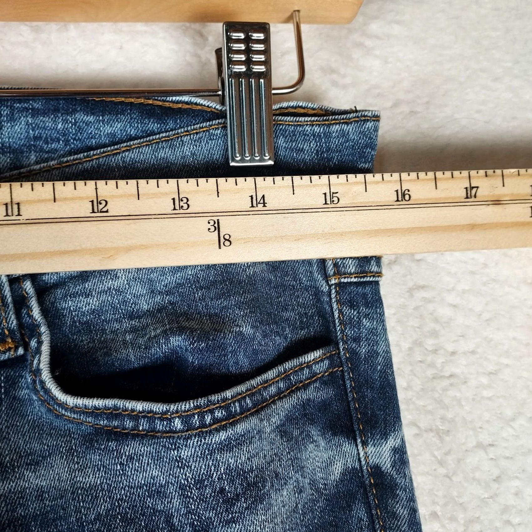 Vintage Flying Monkey Platinum Low Rise Skinny Jeans 29 Blue Denim Women's 5-Pocket Stretch USA Made Spring Summer Fall Winter Size 29" - 6 Thumbnail