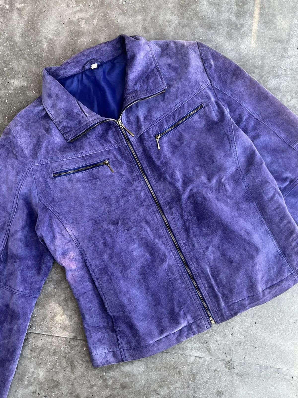 Vintage Vintage leather suede jacket in vibrant purple rare Size M / US 6-8 / IT 42-44 - 1 Thumbnail