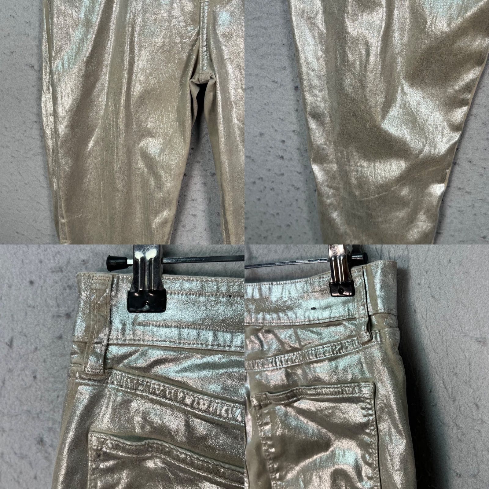 Allsaints AllSaints Womens Jeans Skinny Denim 28 Silver Foil Metallic 5-Pocket Zip Mid Rise Cotton Lyocell USPS Next Day Shipping Womens Size 28" / US 6 / IT 42 - 9 Thumbnail
