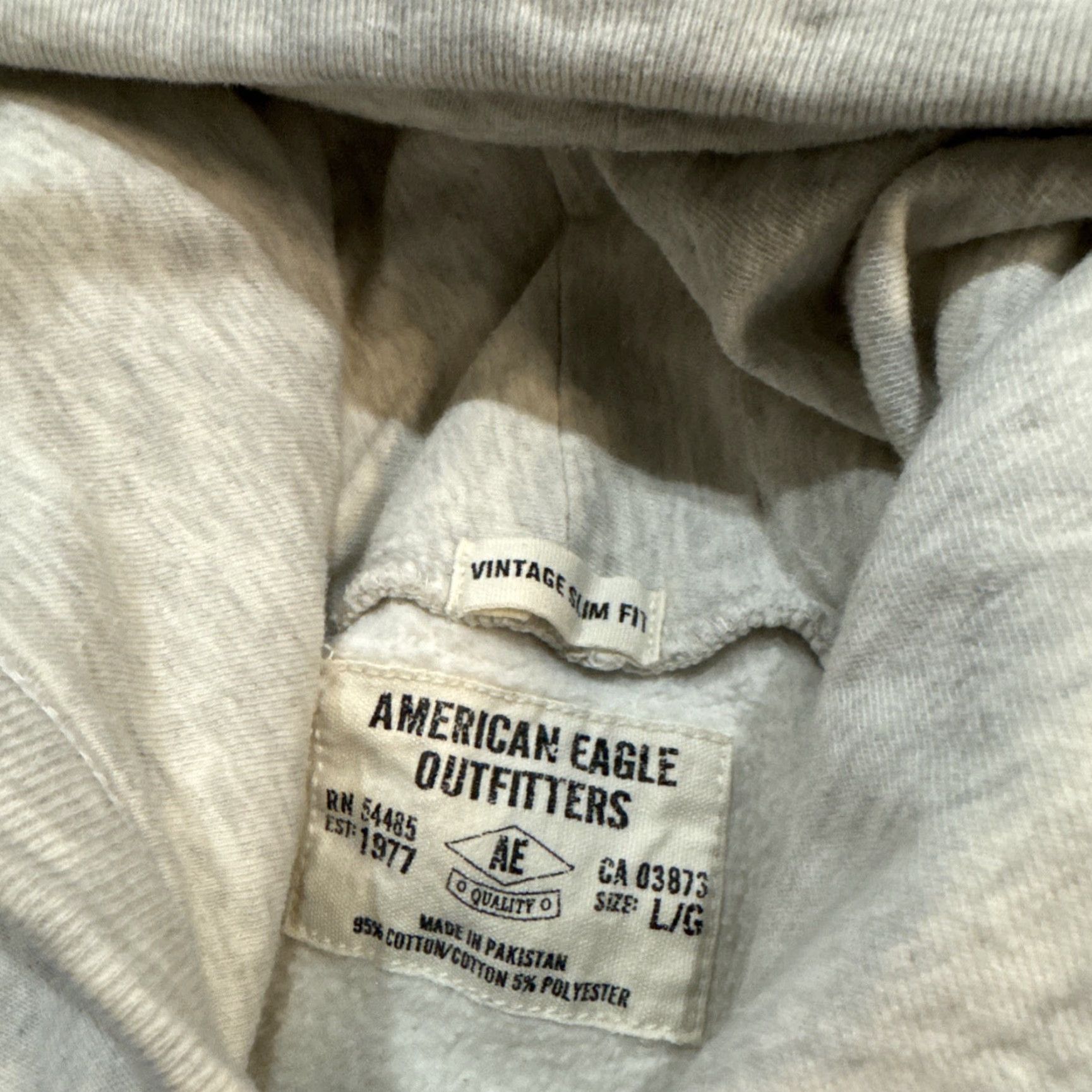 American Eagle Outfitters VINTAGE American Eagle Outfitters Slim Fit Retro Style Gray Long Sleeve Pullover Hoodie L Mens Y2K Size US L / EU 52-54 / 3 - 5 Thumbnail