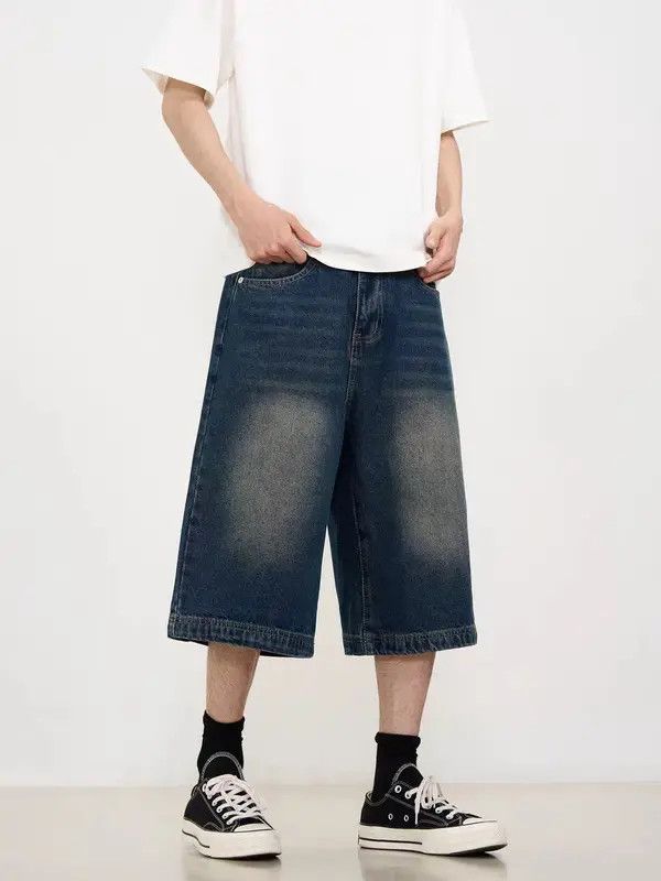 Japanese Brand VIBE baggy washed gradient retro denim shorts Size US 30 / EU 46 - 4 Thumbnail