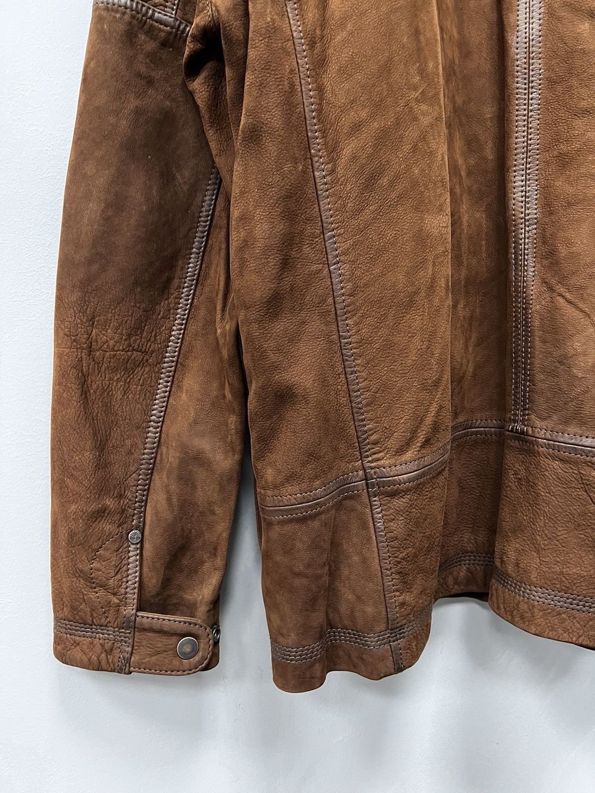 Timberland × Vintage distressed suede brown avant garde leather coat jacket Size US M / EU 48-50 / 2 - 12 Thumbnail