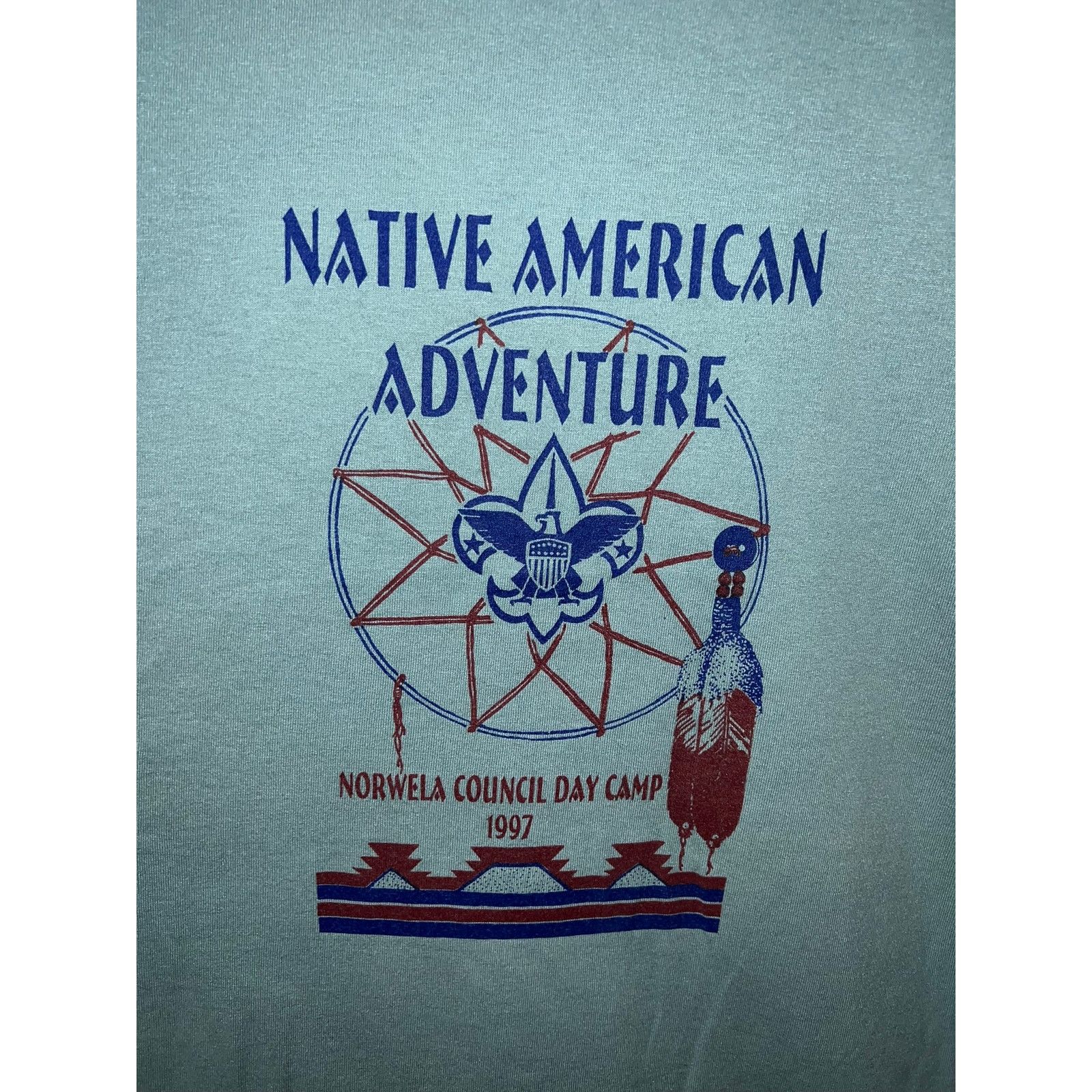 Fruit Of The Loom Vintage Native American Shirt Adventure 1997 Tee 90s VTG 2XL Size US XXL / EU 58 / 5 - 2 Thumbnail