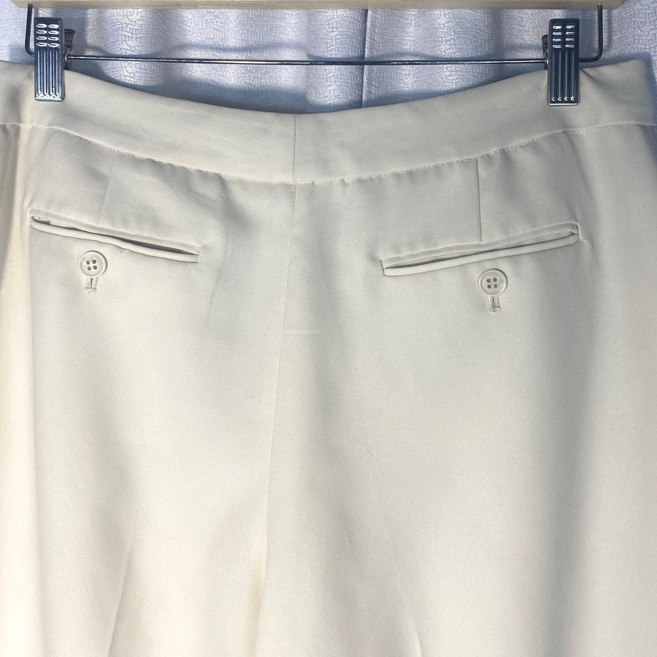 Halston H by Halston white Polyester Dress Pants women sz 10 Size 32" / US 10 / IT 46 - 3 Thumbnail