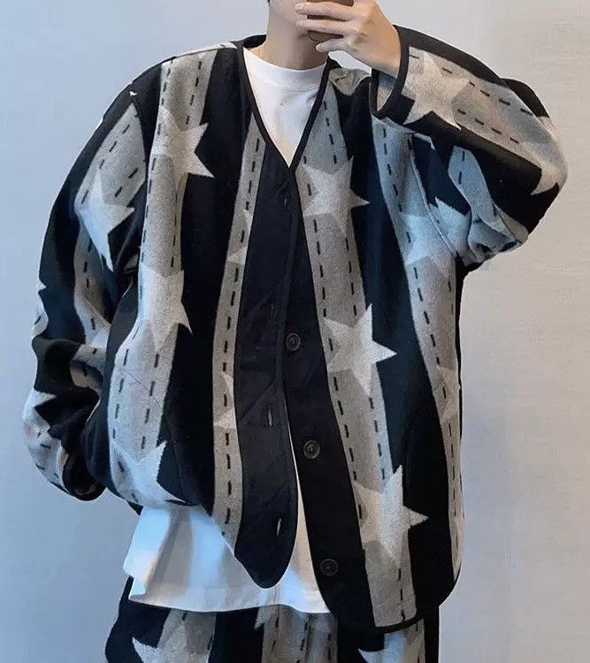 Avant garde fashion y2k retro star print punk jacket