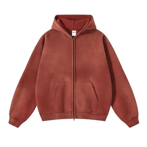 VIBE ♥️ Acid washed faded Zippered Oversized Hoodie Size US L / EU 52-54 / 3 - 2 Thumbnail