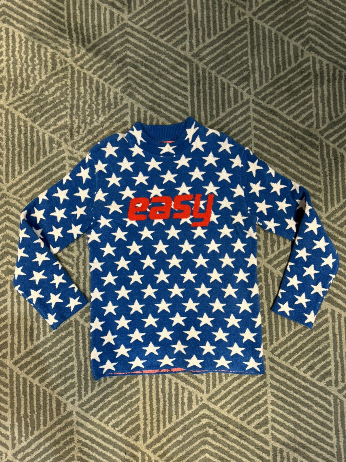 ERL ERL mock-neck intarsia-knit Blue Star jumper Sweater Size US S / EU 44-46 / 1 - 2 Thumbnail