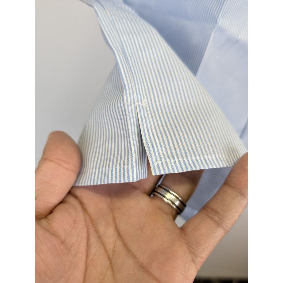 Bottega Veneta o1rshd1 Cotton Striped Shirt in White/Blue Size US M / EU 48-50 / 2 - 11 Thumbnail