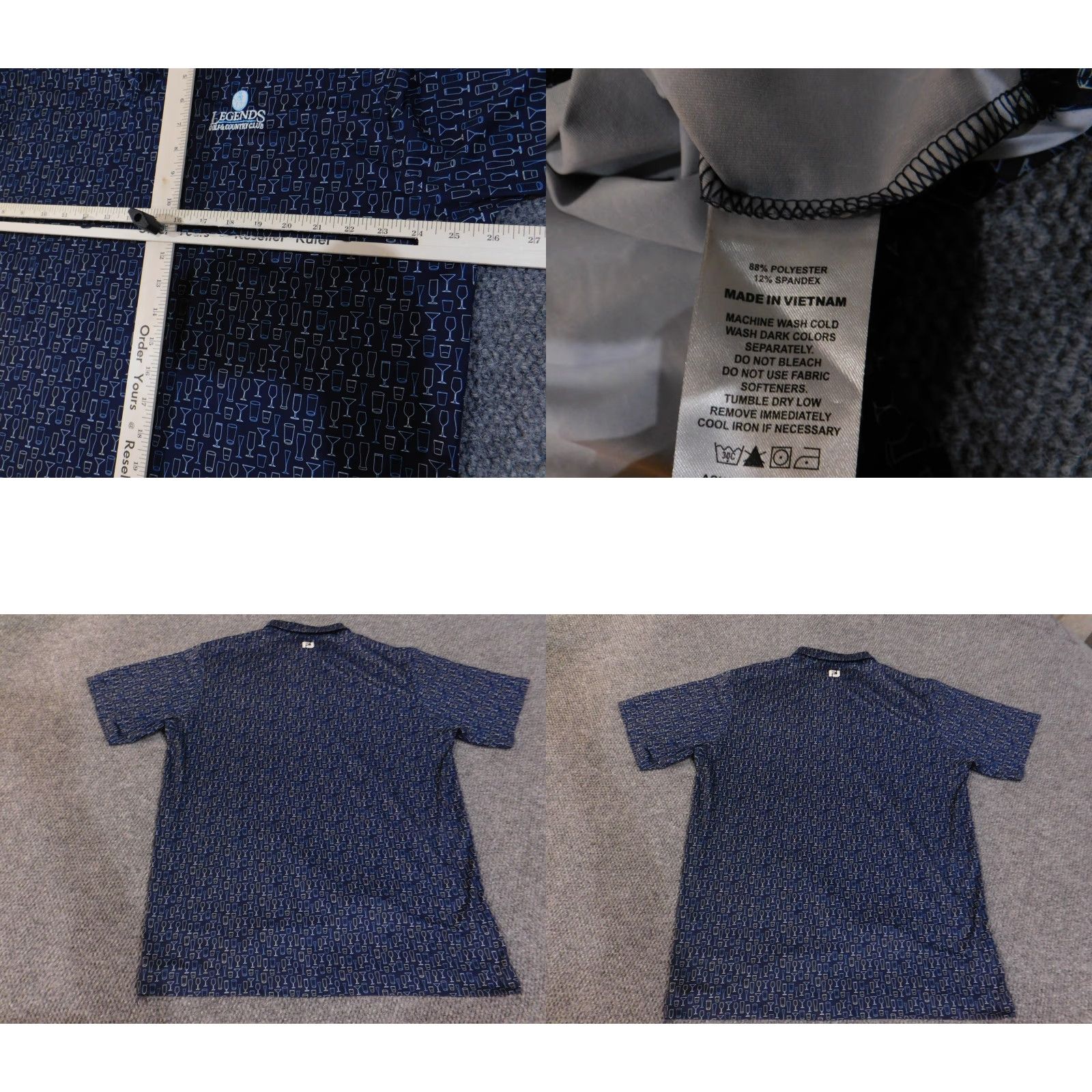 Footjoy FootJoy Polo Shirt Mens XL Blue Legends Golf & Country Club Graphic Print Short Sleeve Golf Size US XL / EU 56 / 4 - 8 Thumbnail