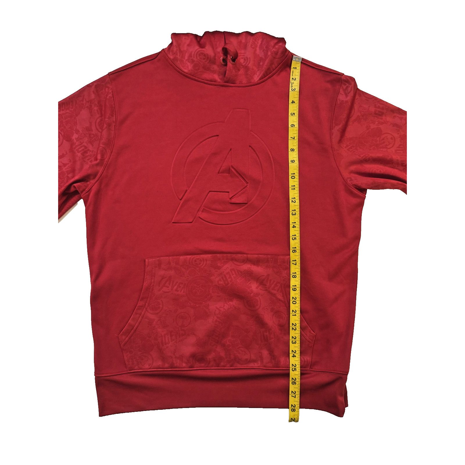Marvel Comics Marvel Avengers Hoodie Mens LG Red Embossed Pullover Size US L / EU 52-54 / 3 - 7 Thumbnail