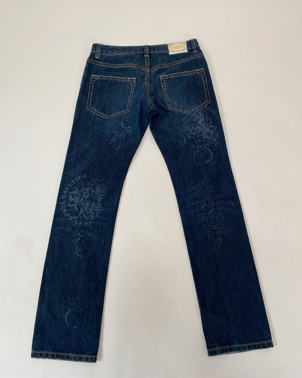 Jean Paul Gaultier JEAN PAUL GAULTIER Flower Pattern Denim Pants Size US 32 / EU 48 - 4 Thumbnail
