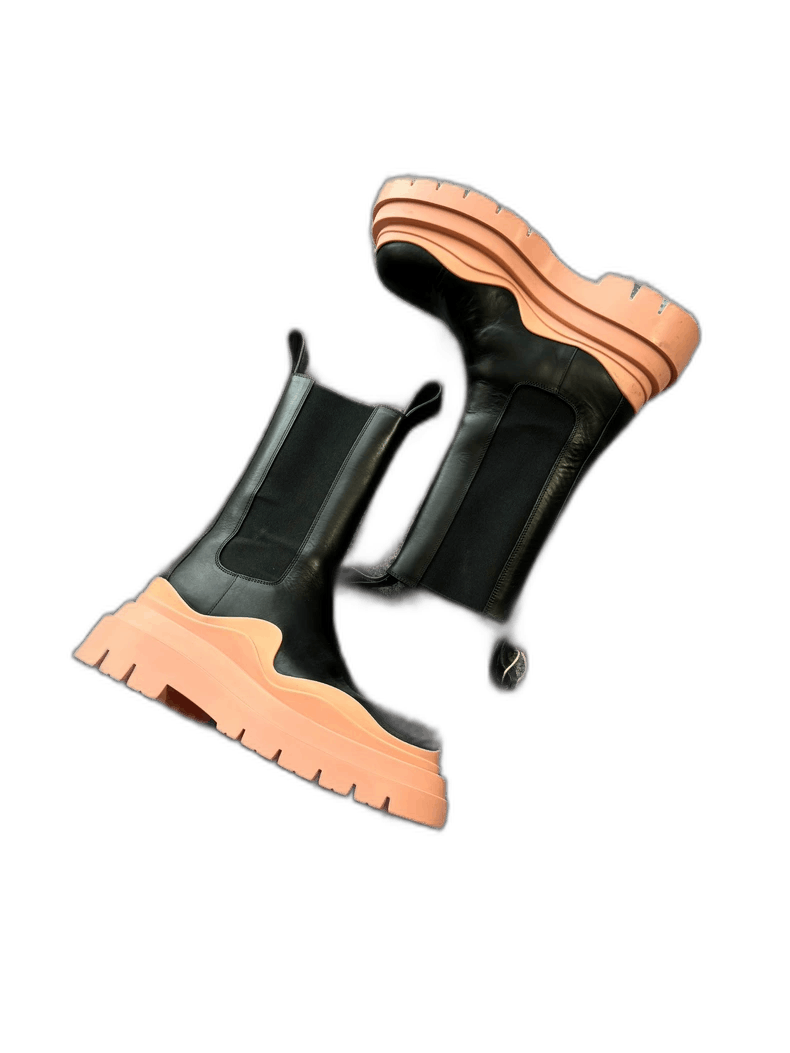 Bottega Veneta Bottega Veneta Pink Sole Black Boots-yf Size US 5.5 / EU 38 - 1 Thumbnail