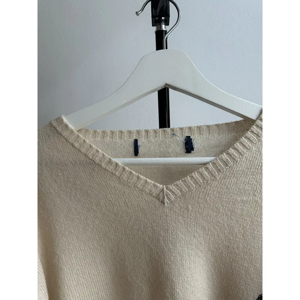 Polo Ralph Lauren Polo Ralph Lauren Beige Lambswool V-Neck Sweater Size US XL / EU 56 / 4 - 3 Thumbnail