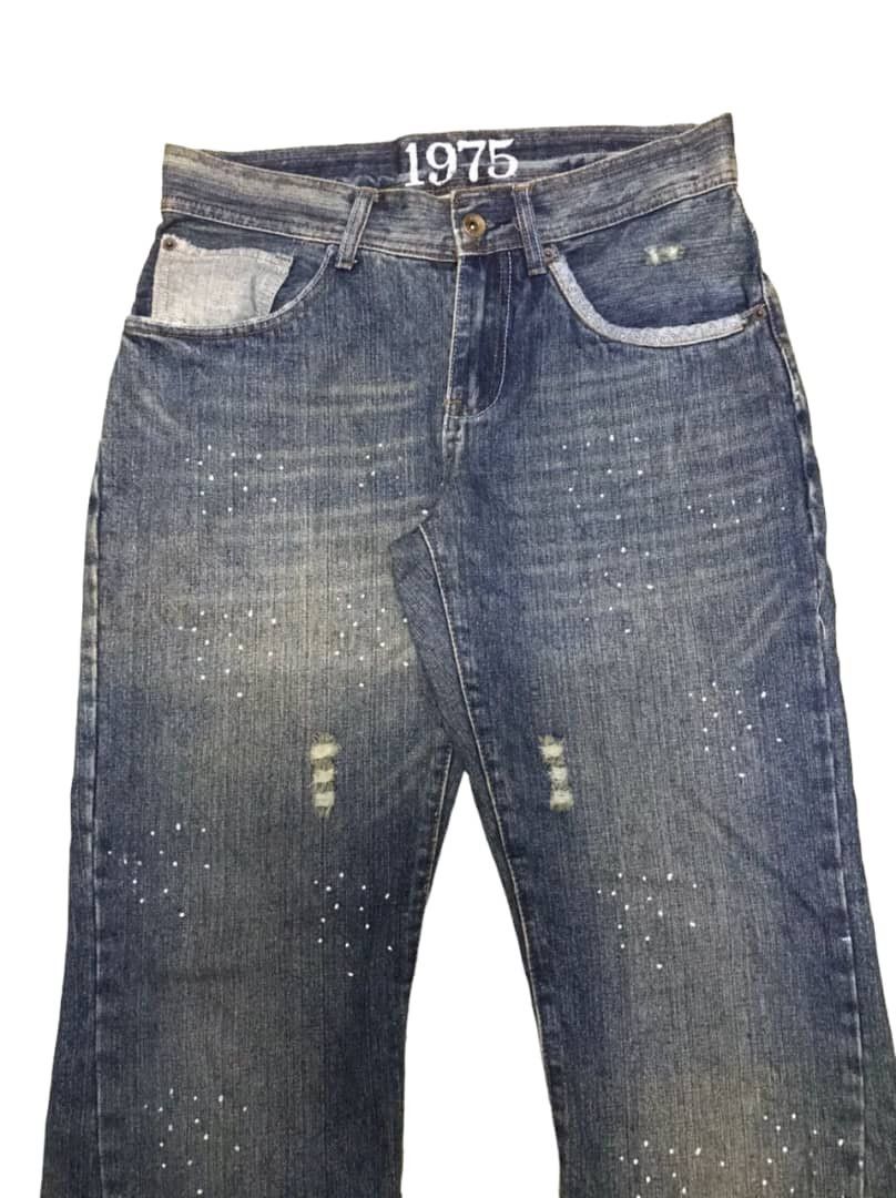 Japanese Brand Japanese Rubber Soul Distressed Flared Baggy Jeans Size US 33 - 2 Thumbnail