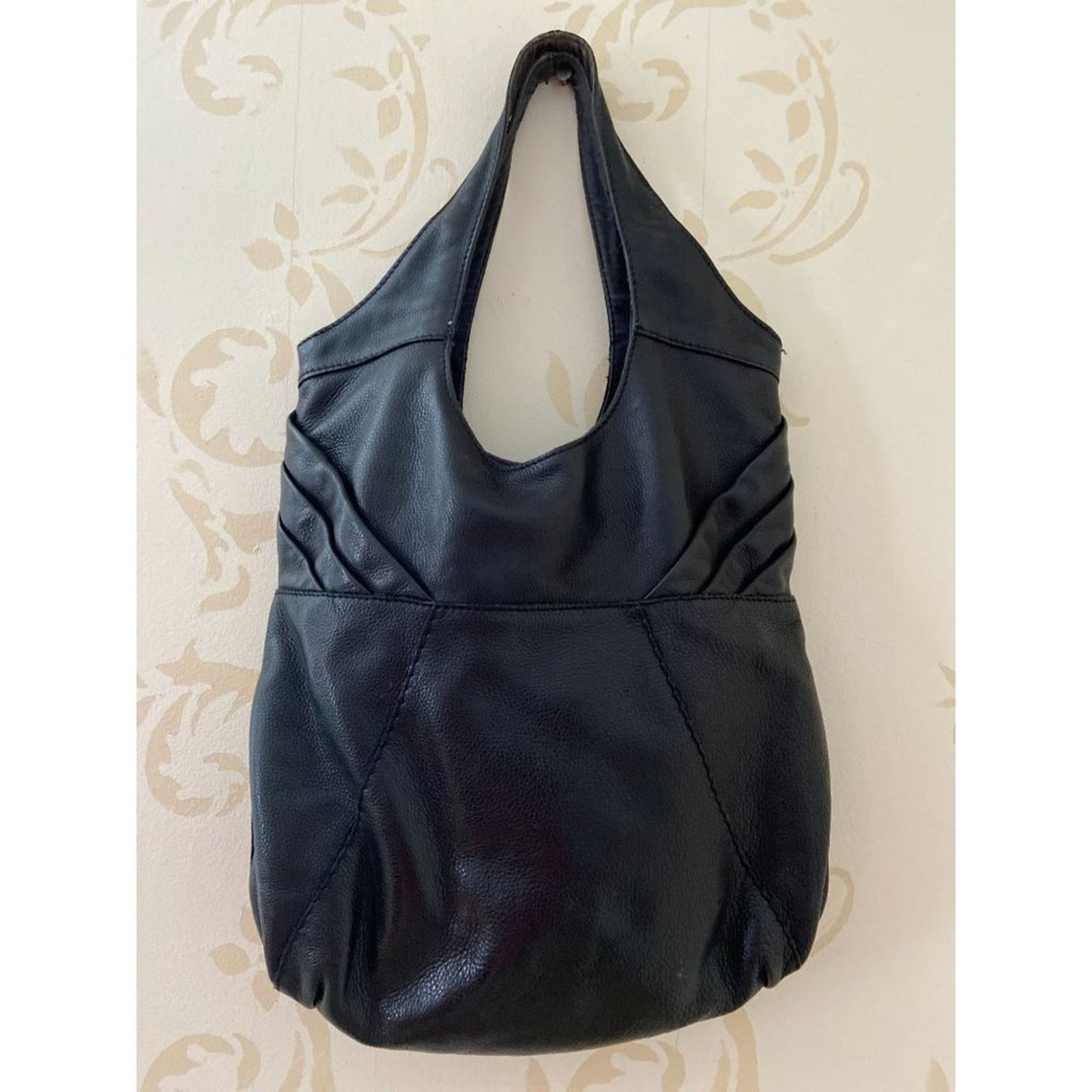 Lucky Brand Lucky Brand Black Leather Hobo Handbag/Purse Size ONE SIZE - 2 Thumbnail