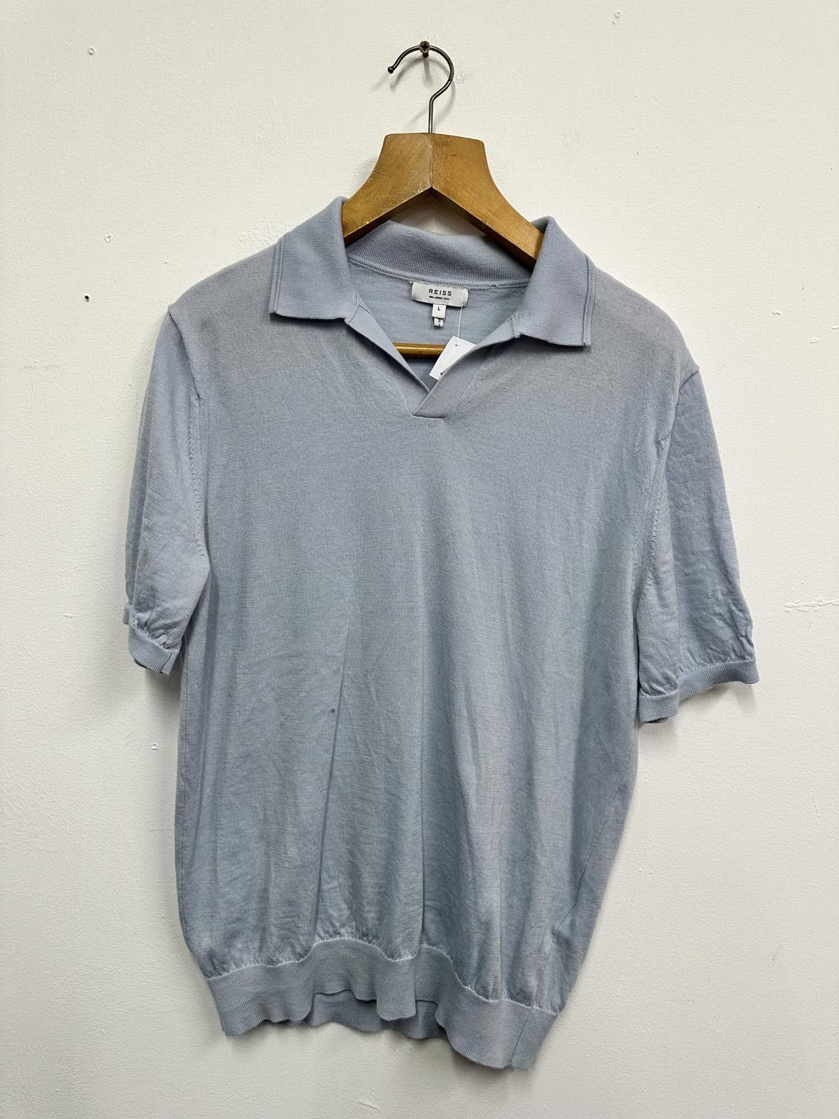 Reiss Reiss Light Blue Merino Wool Polo Shirt Large Size US L / EU 52-54 / 3 - 1 Thumbnail